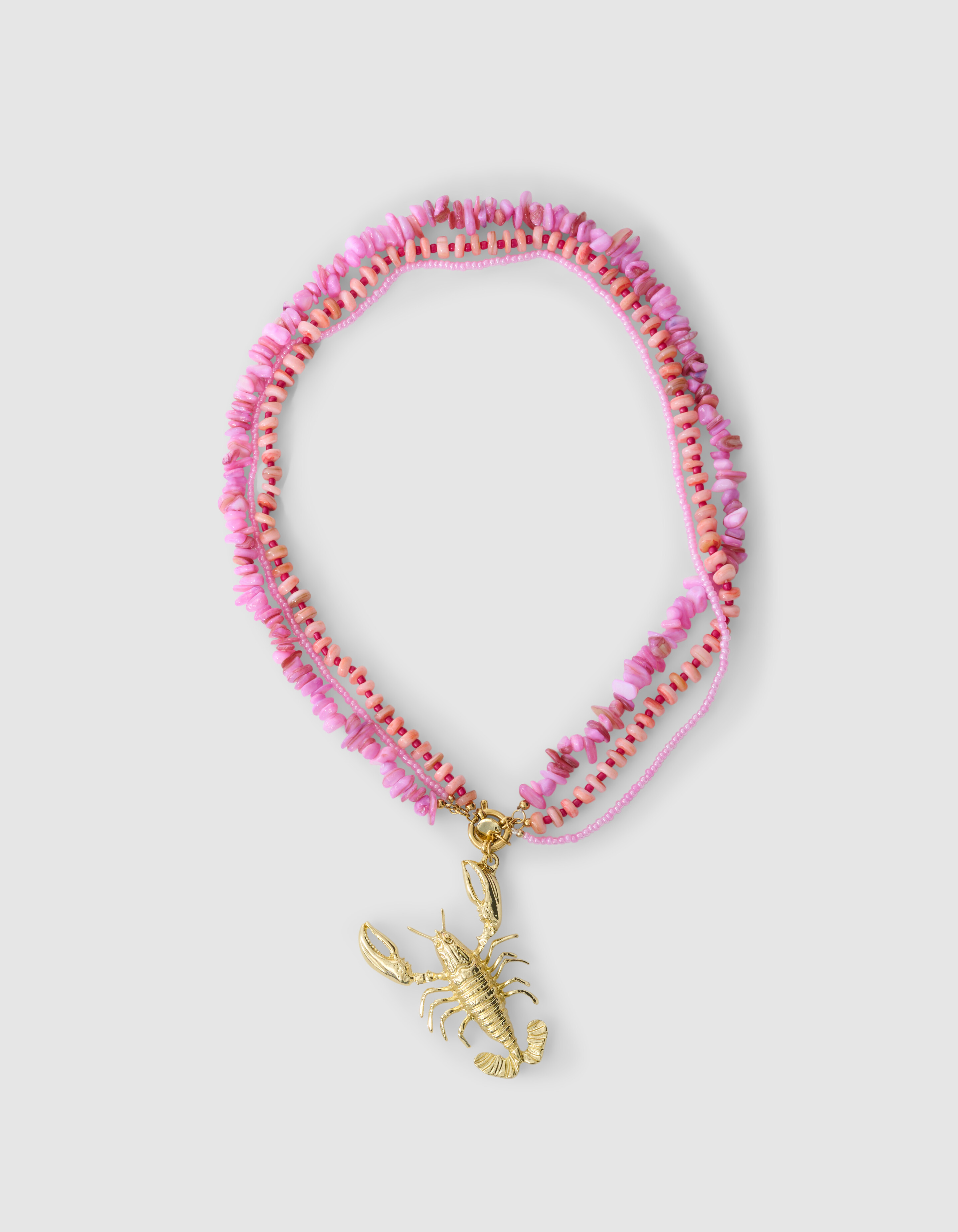 Beaded Lobster Ketting Roze SHOEBY ACCESSOIRES