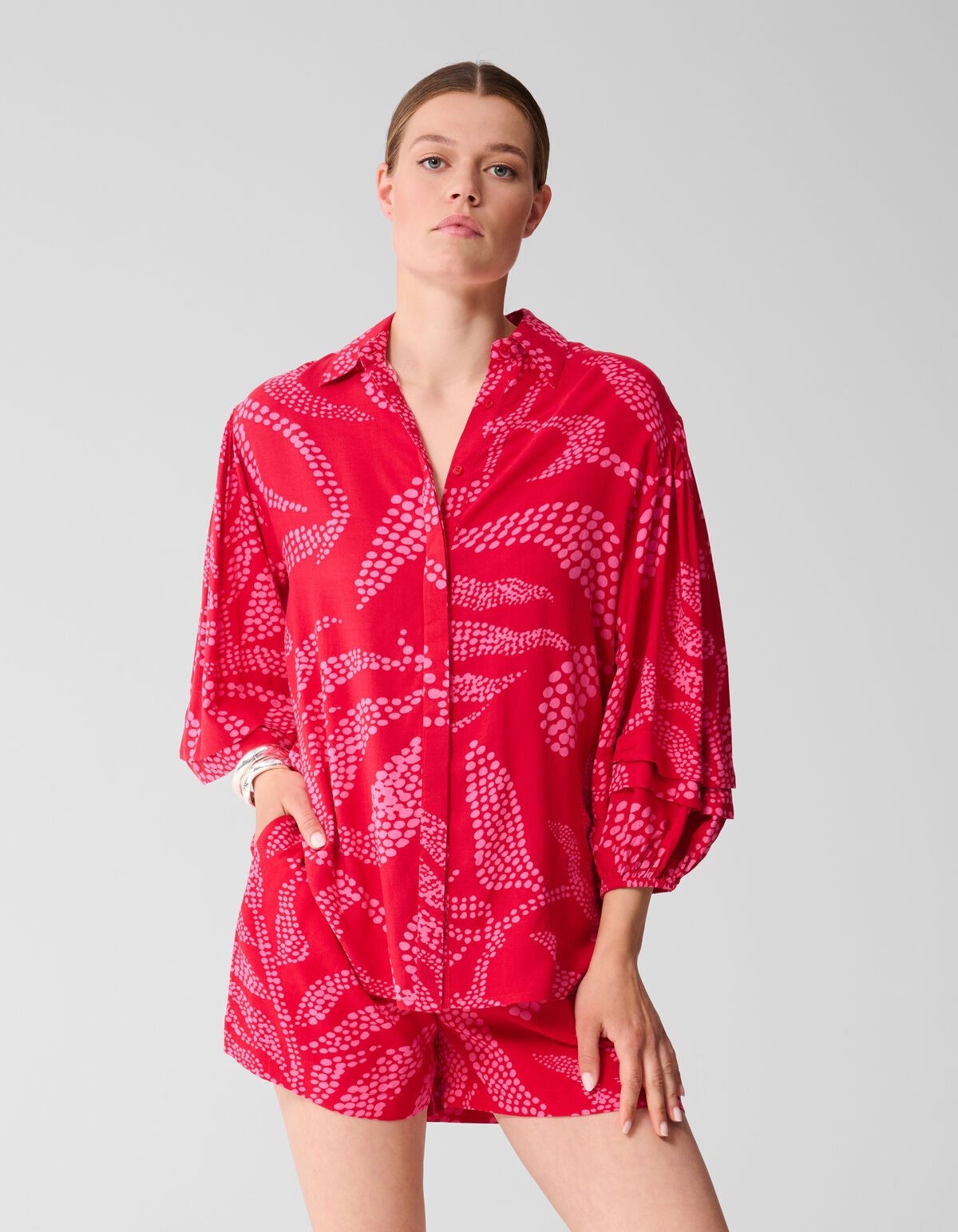 Printed Blouse Rood SHOEBY WOMEN