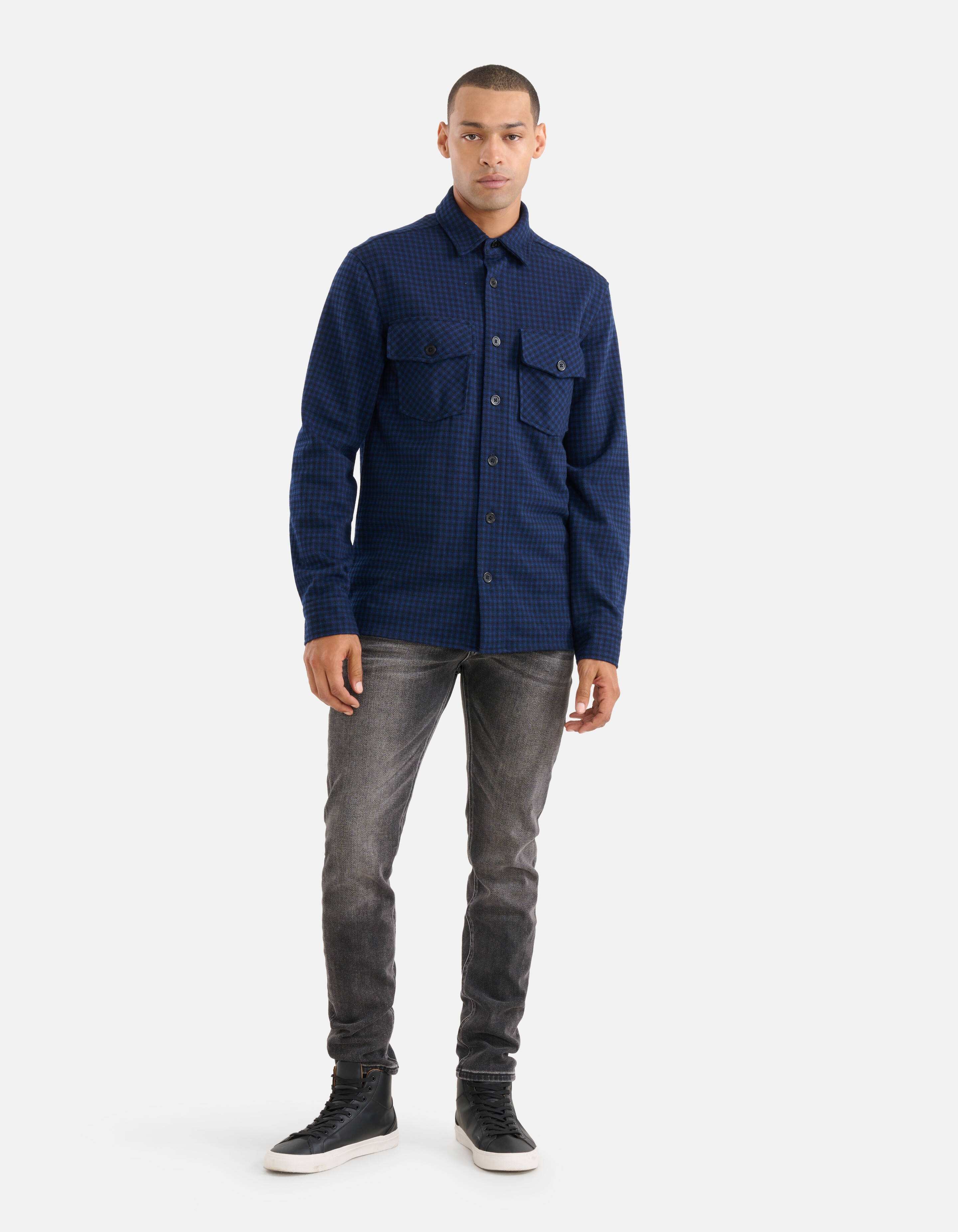 Ruiten Overshirt Donkerblauw SHOEBY MEN