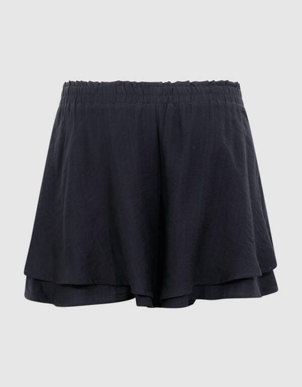 Ruffled Short Zwart SHOEBY WOMEN