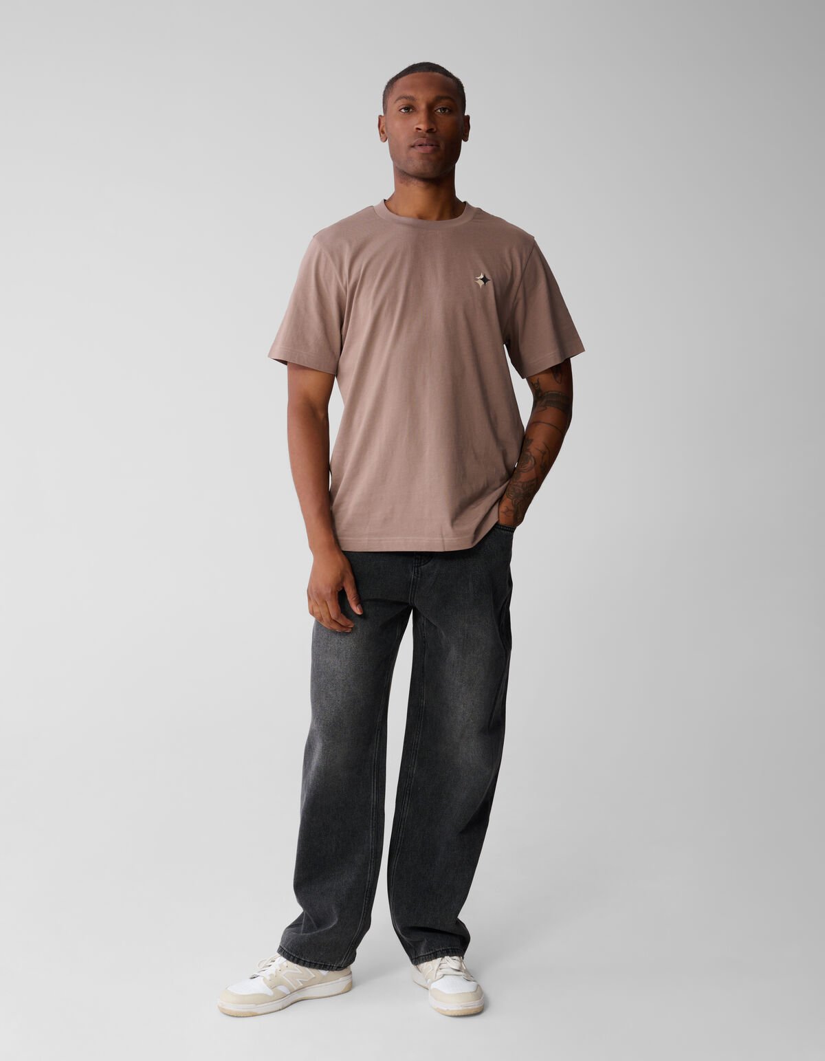 Triple Sparkle Artwork T-shirt Lichtbruin SHOEBY MEN