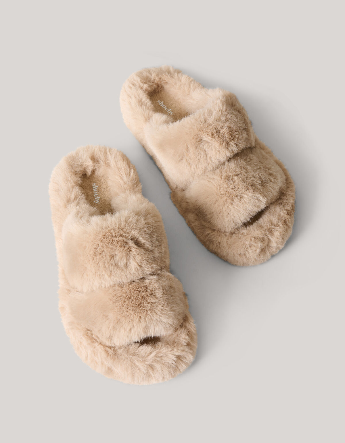 Fluffy Slippers Lichtbruin SHOEBY SHOES