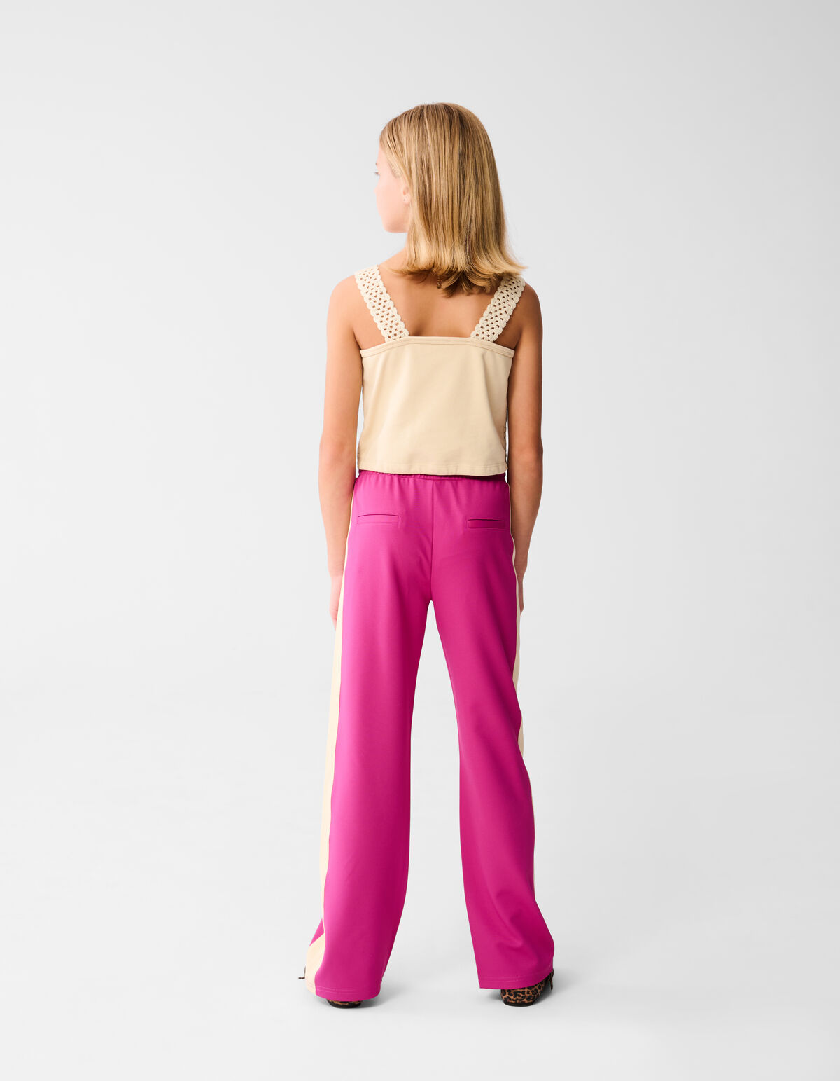 Sporty Wide Leg Broek Roze SHOEBY GIRLS
