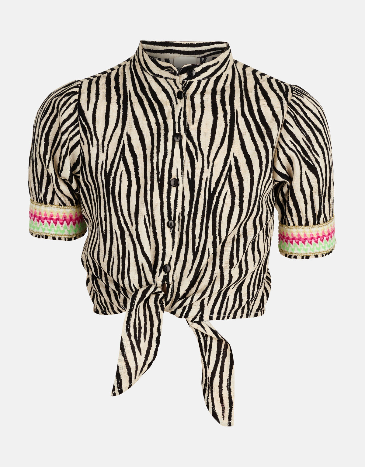 Zebra Print Blouse Zwart/Gebroken Wit SHOEBY GIRLS