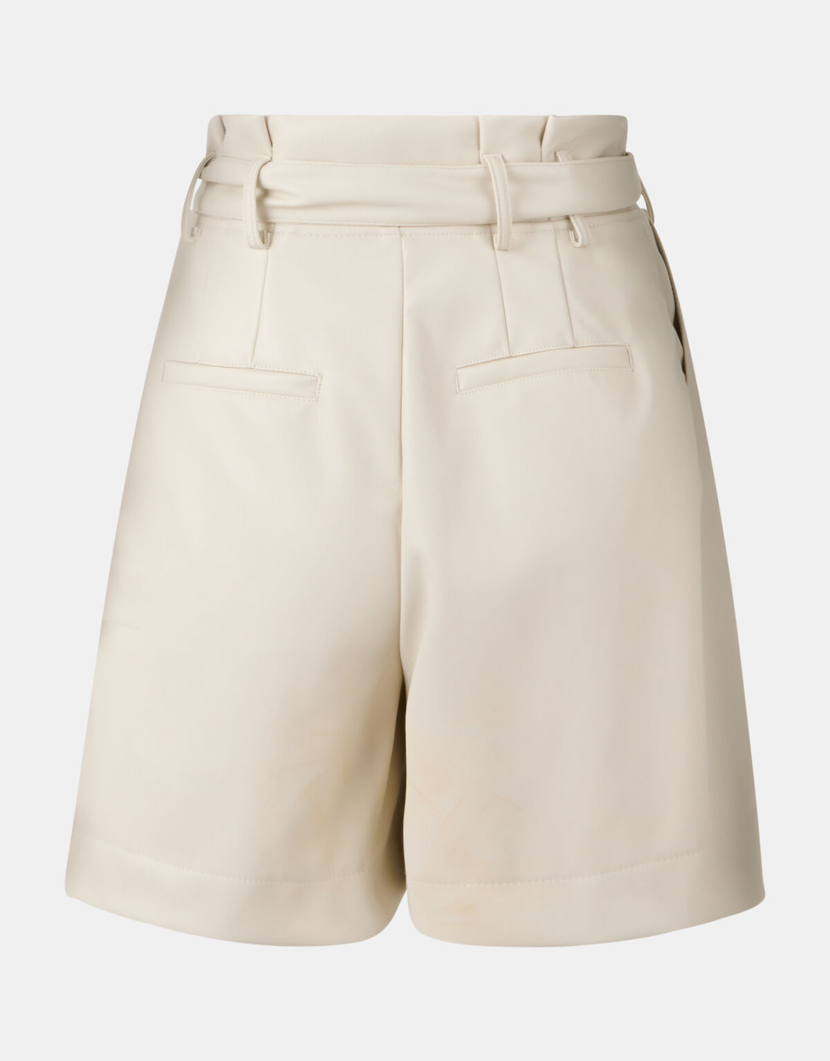 Vegan Leren Paperbag Short Gebroken Wit EKSEPT
