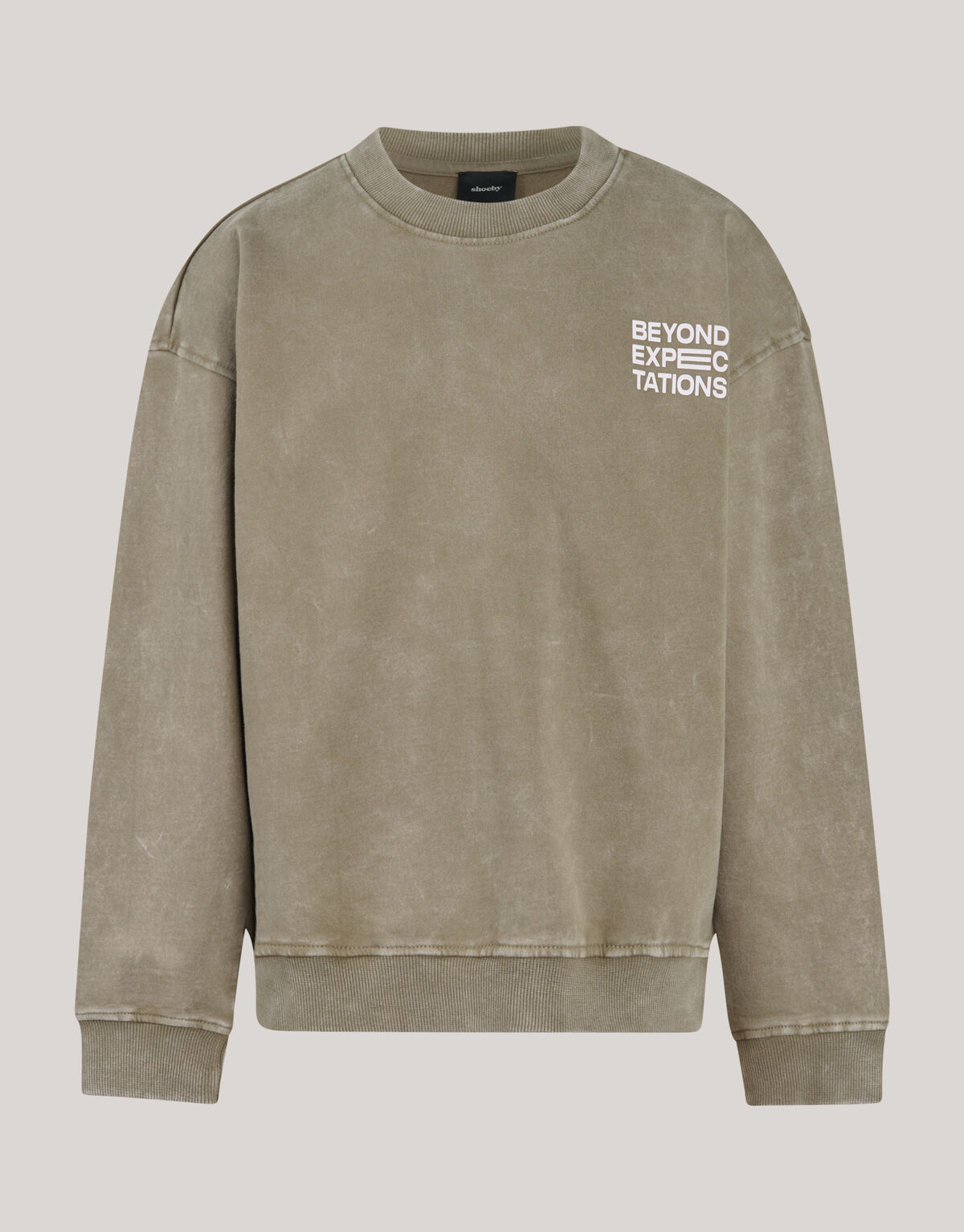 Washed Artwork Sweater Khaki SHOEBY BOYS