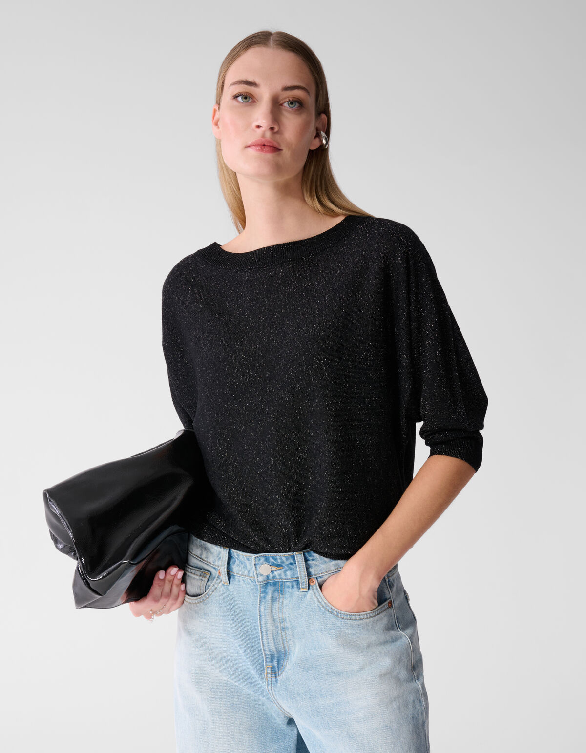 Glitter Vleermuis Trui Zwart SHOEBY WOMEN