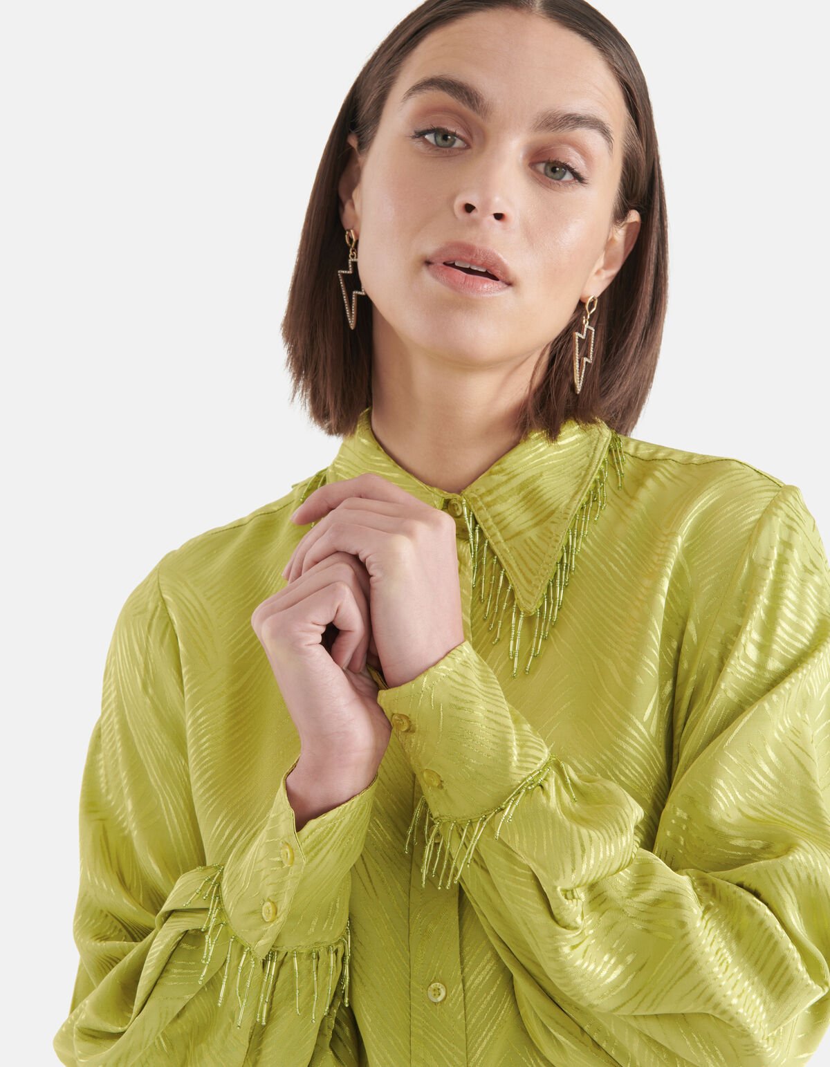 Fringe Blouse Limoengroen SHOEBY WOMEN