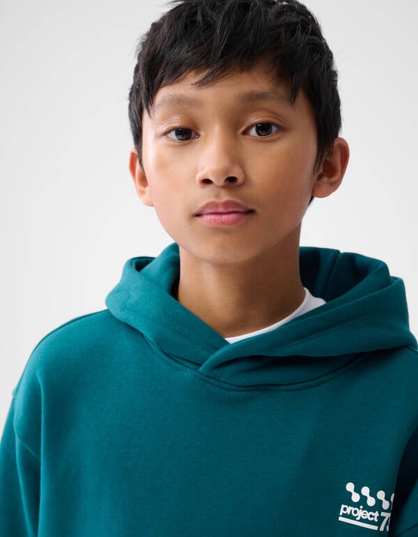 Basis Tekst Hoodie Donkergroen SHOEBY BOYS