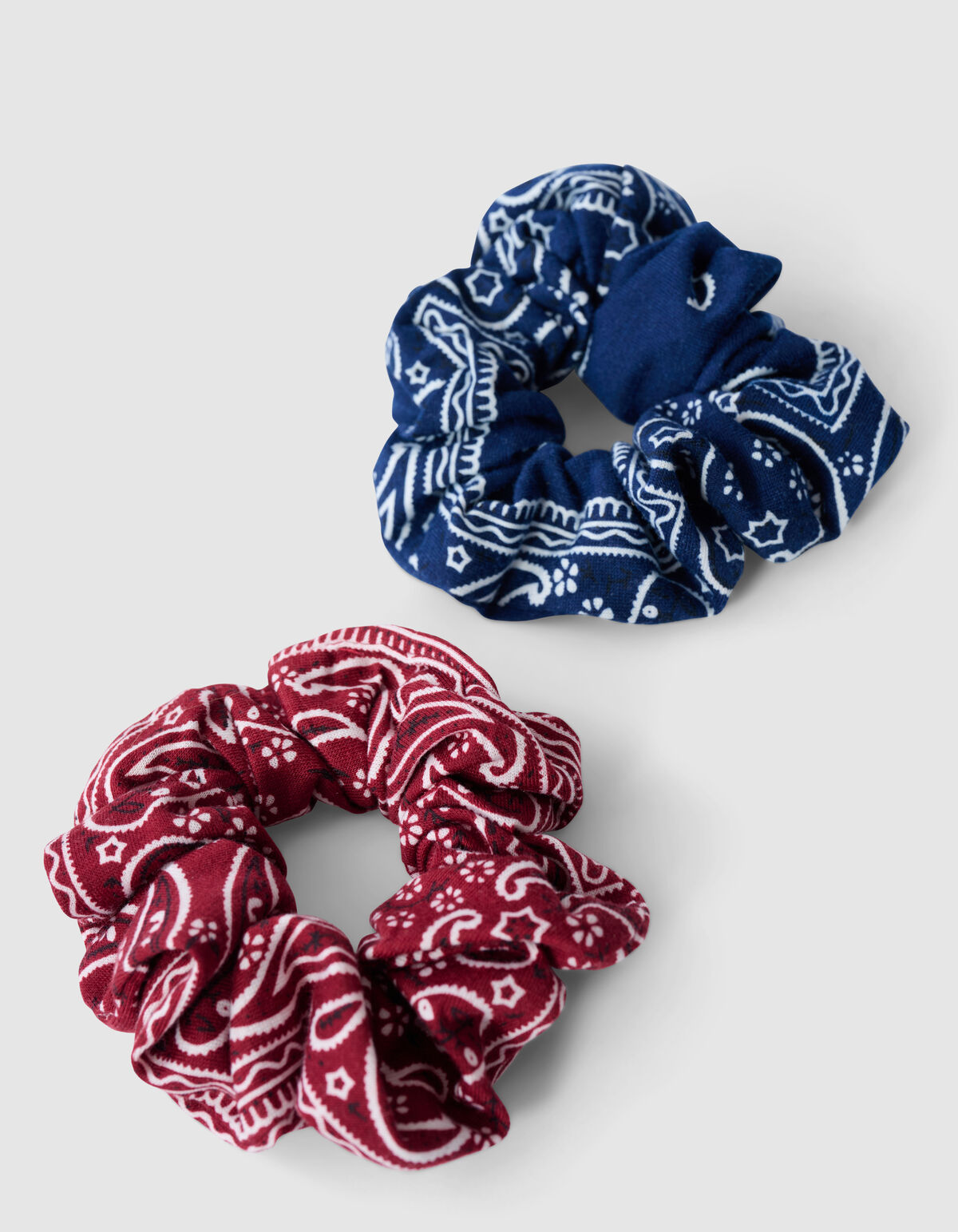 Paisley Scrunchie Set Blauw/Rood SHOEBY ACCESSOIRES