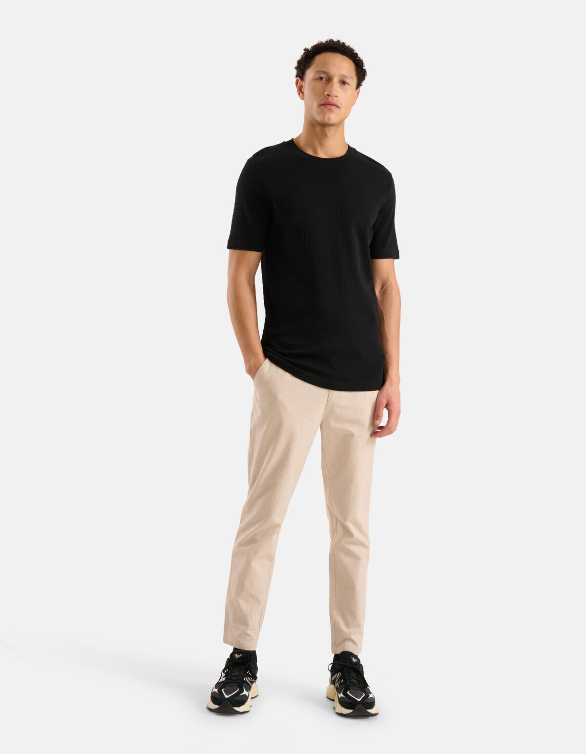 Structuur T-shirt Zwart SHOEBY MEN