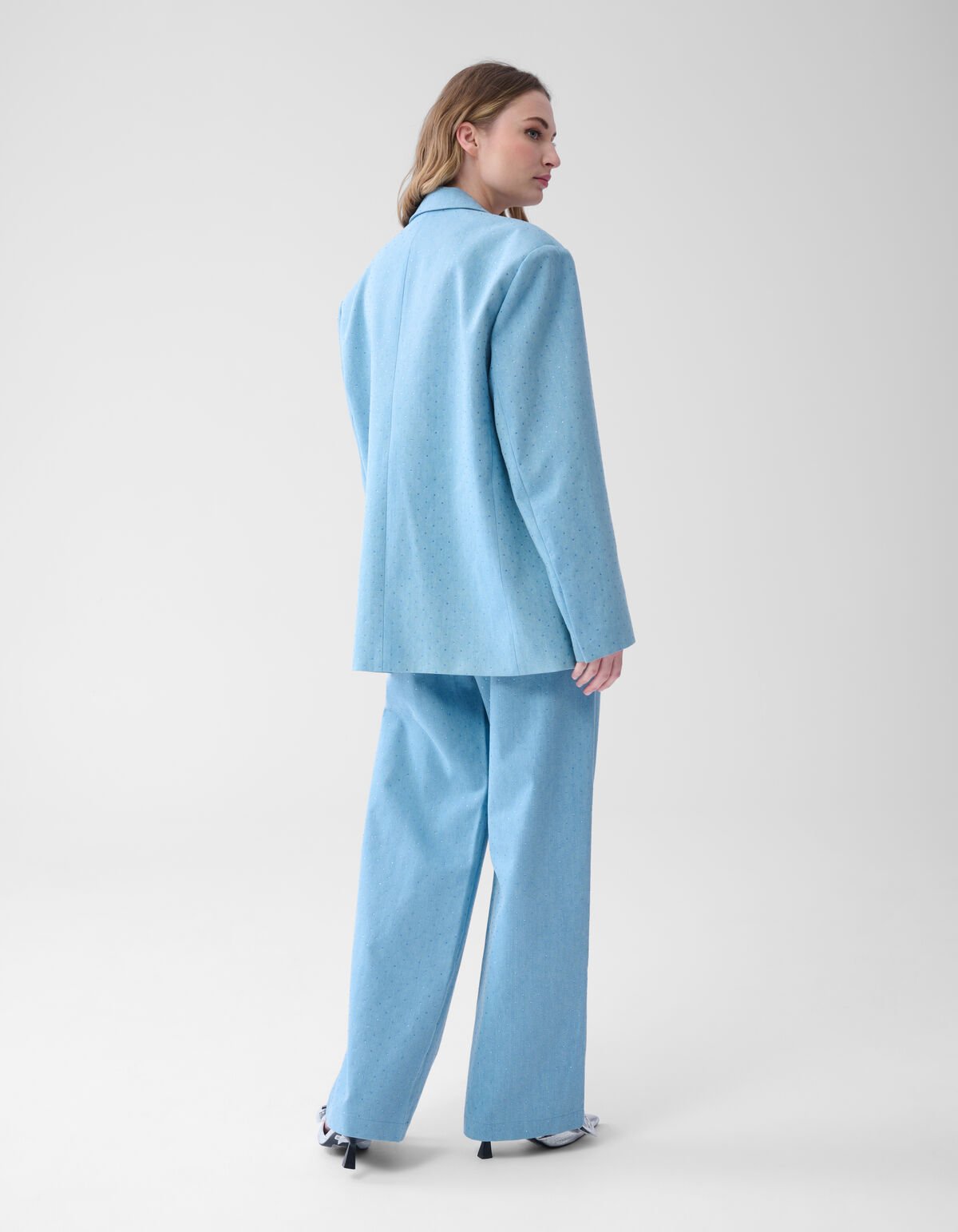 Strass Denim Blazer Blauw SHOEBY WOMEN