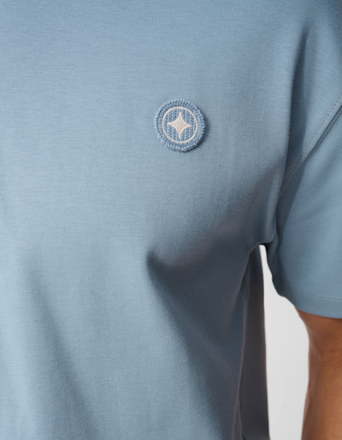 Embroidery Badge T-shirt Lichtblauw SHOEBY MEN