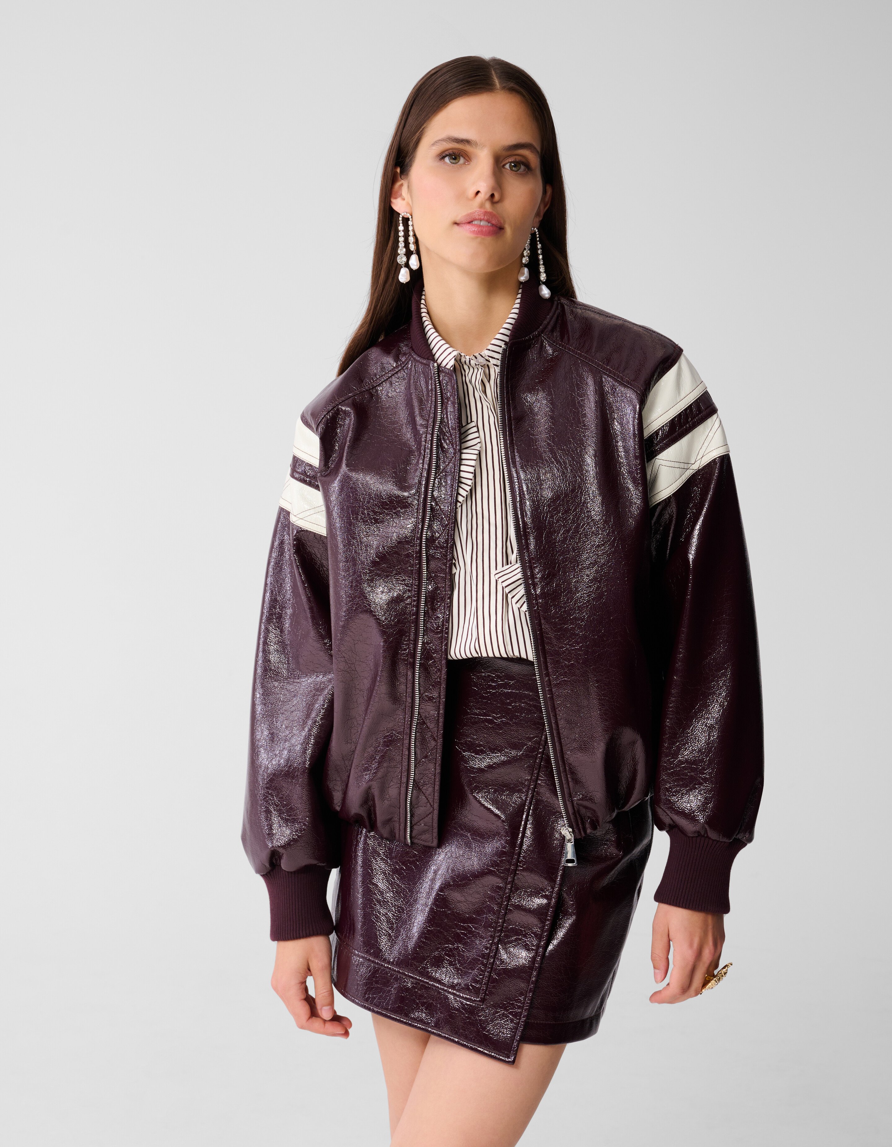 Sporty Lak Jacket Donkerrood SHOEBY WOMEN