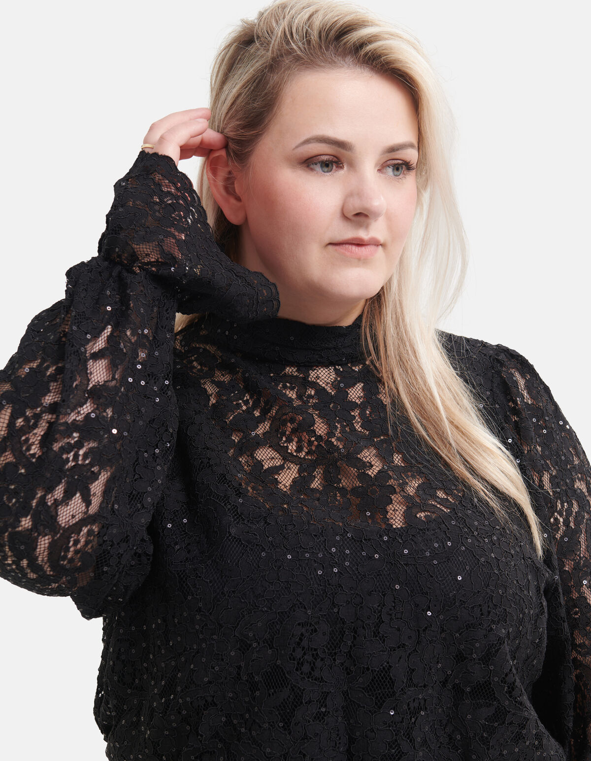 Kanten Pailletten Top Zwart By Fred SHOEBY WOMEN