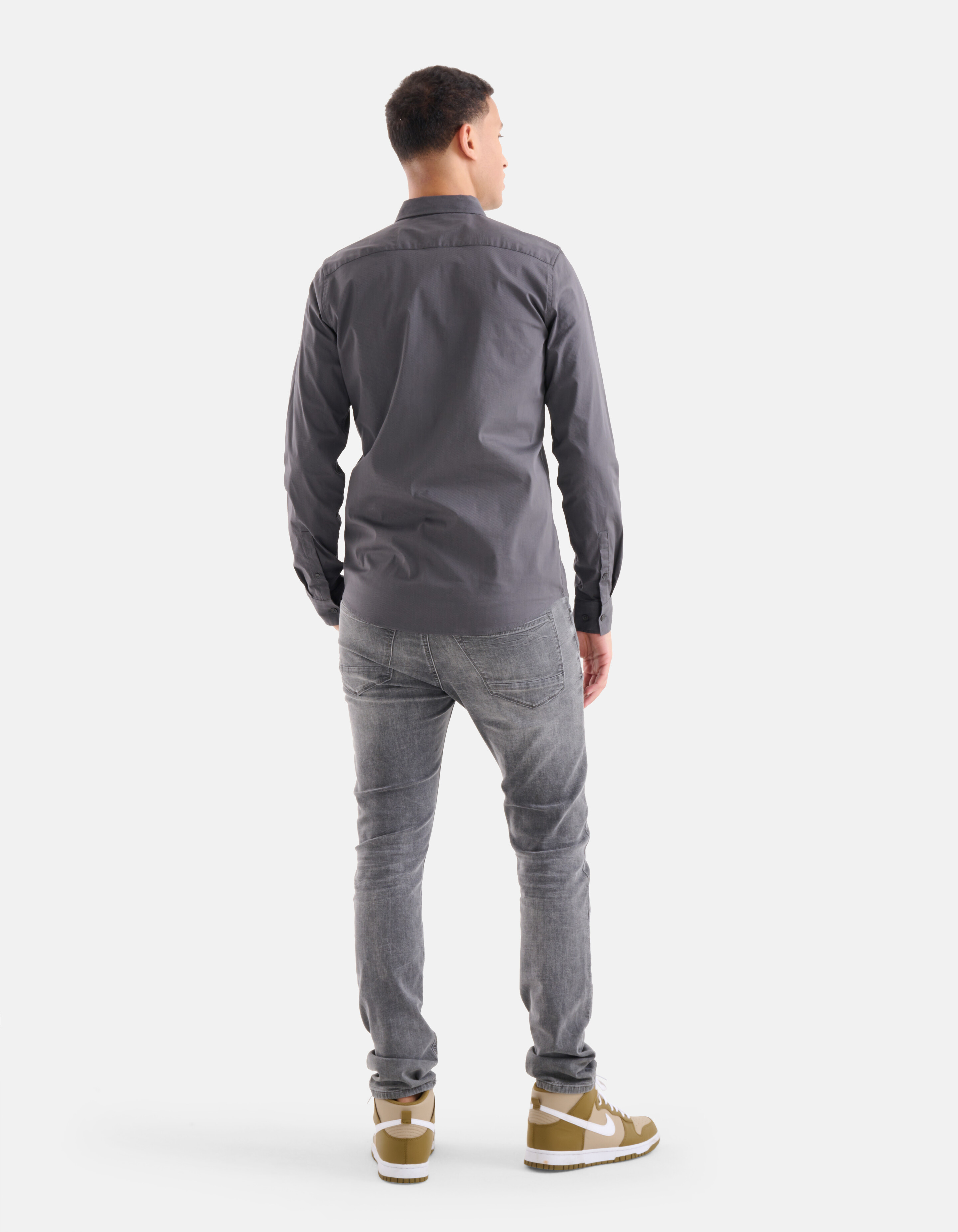 Diagonaal Overhemd Donkergrijs SHOEBY MEN