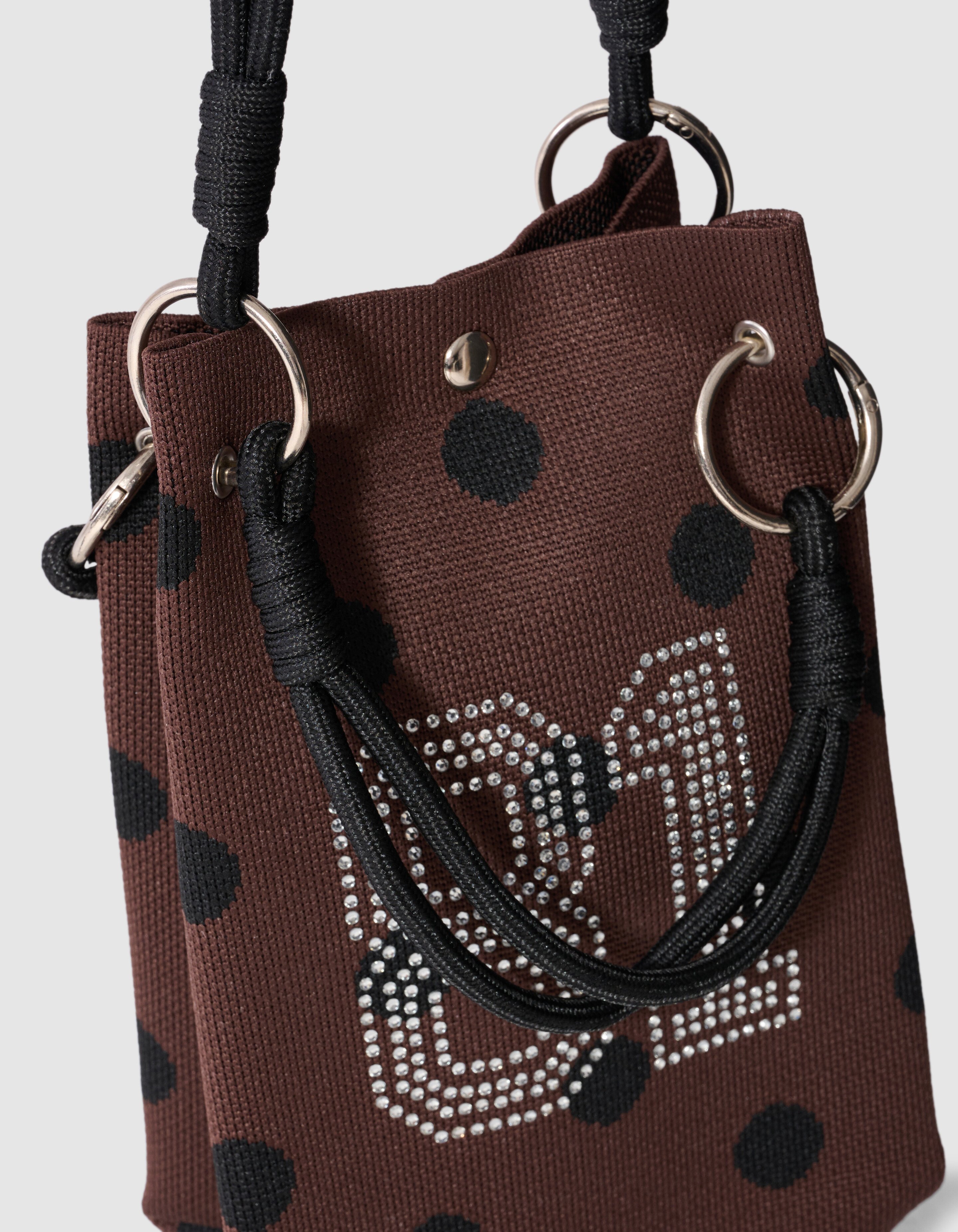 Gebreide Tas Met Cijfer En Stippen Bruin SHOEBY ACCESSOIRES