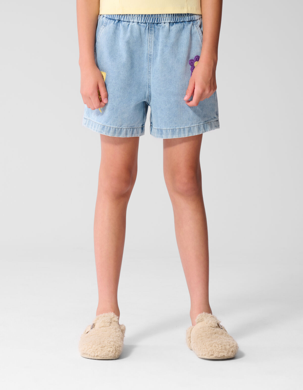 Crochet Denim Short Blauw SHOEBY GIRLS