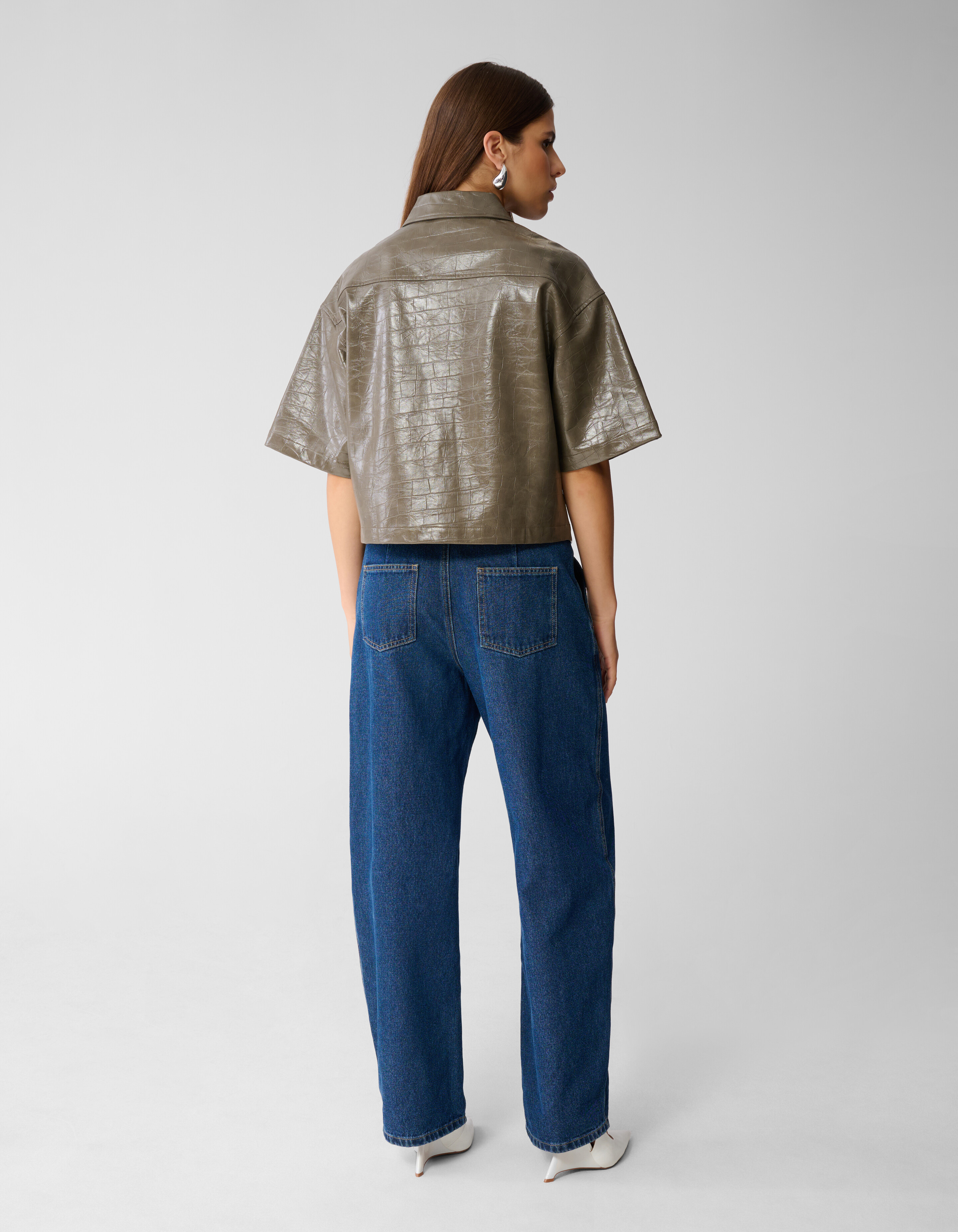 Croco Blouse Donkergroen By Mieke SHOEBY WOMEN