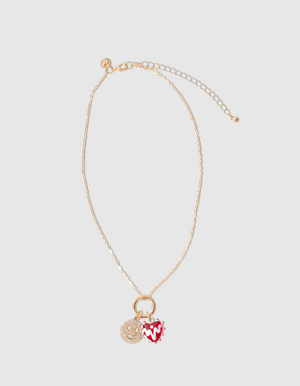 Smiley Heart Ketting Goud SHOEBY ACCESSOIRES