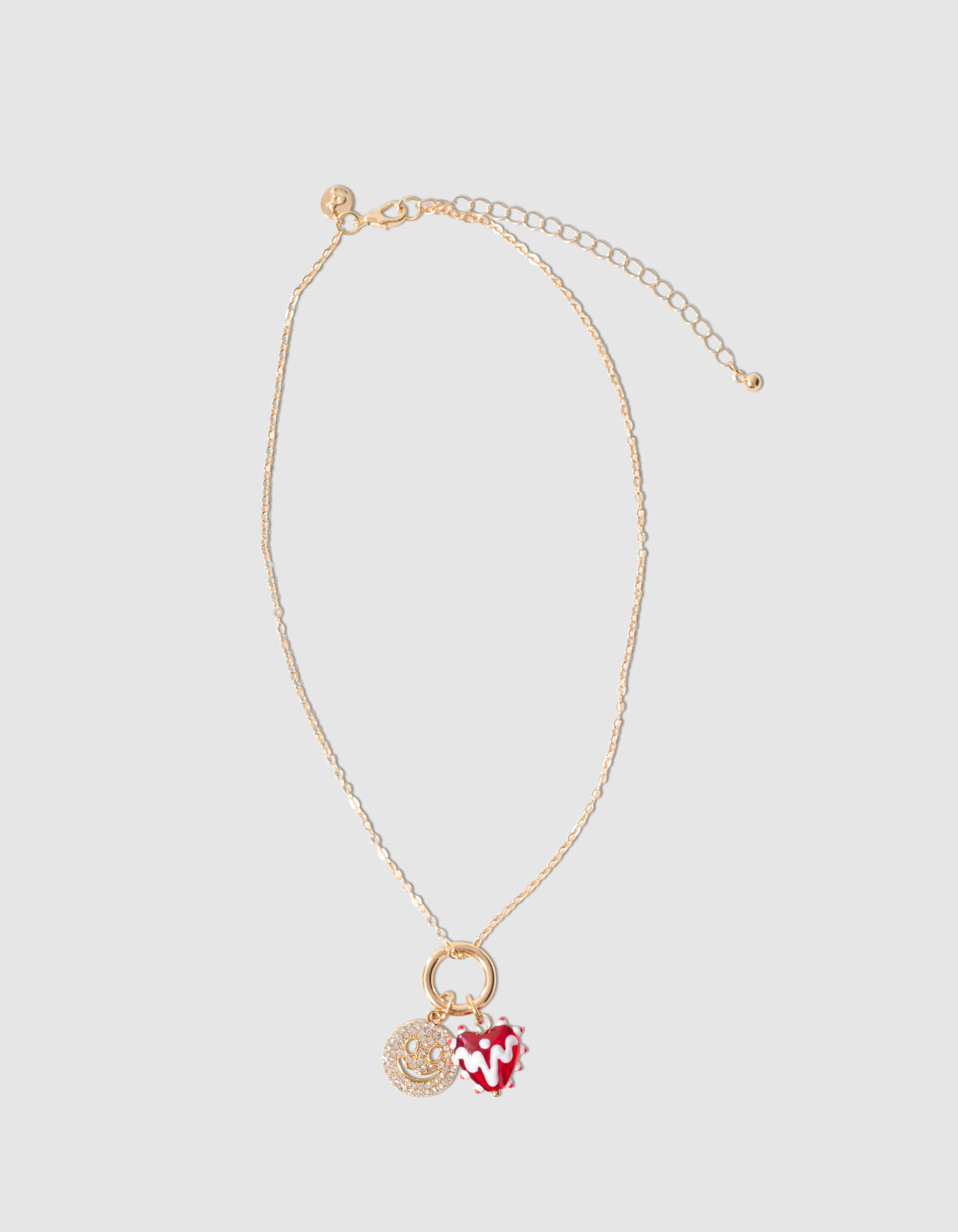 Smiley Heart Ketting Goud SHOEBY ACCESSOIRES