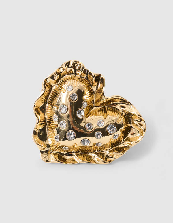 Puffed Heart Ring Goud SHOEBY ACCESSOIRES