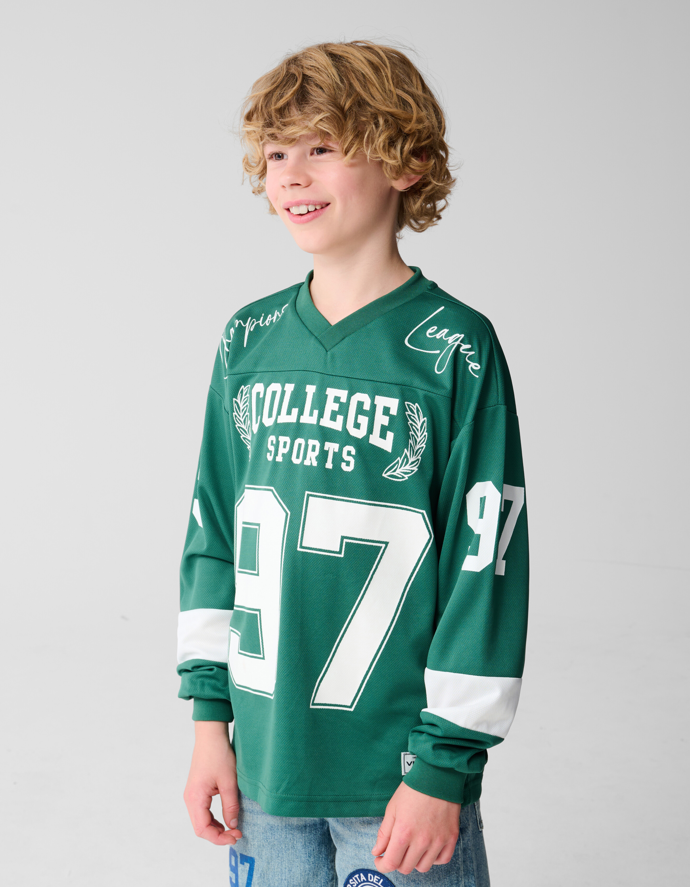 Baseball Shirt Donkergroen SHOEBY BOYS