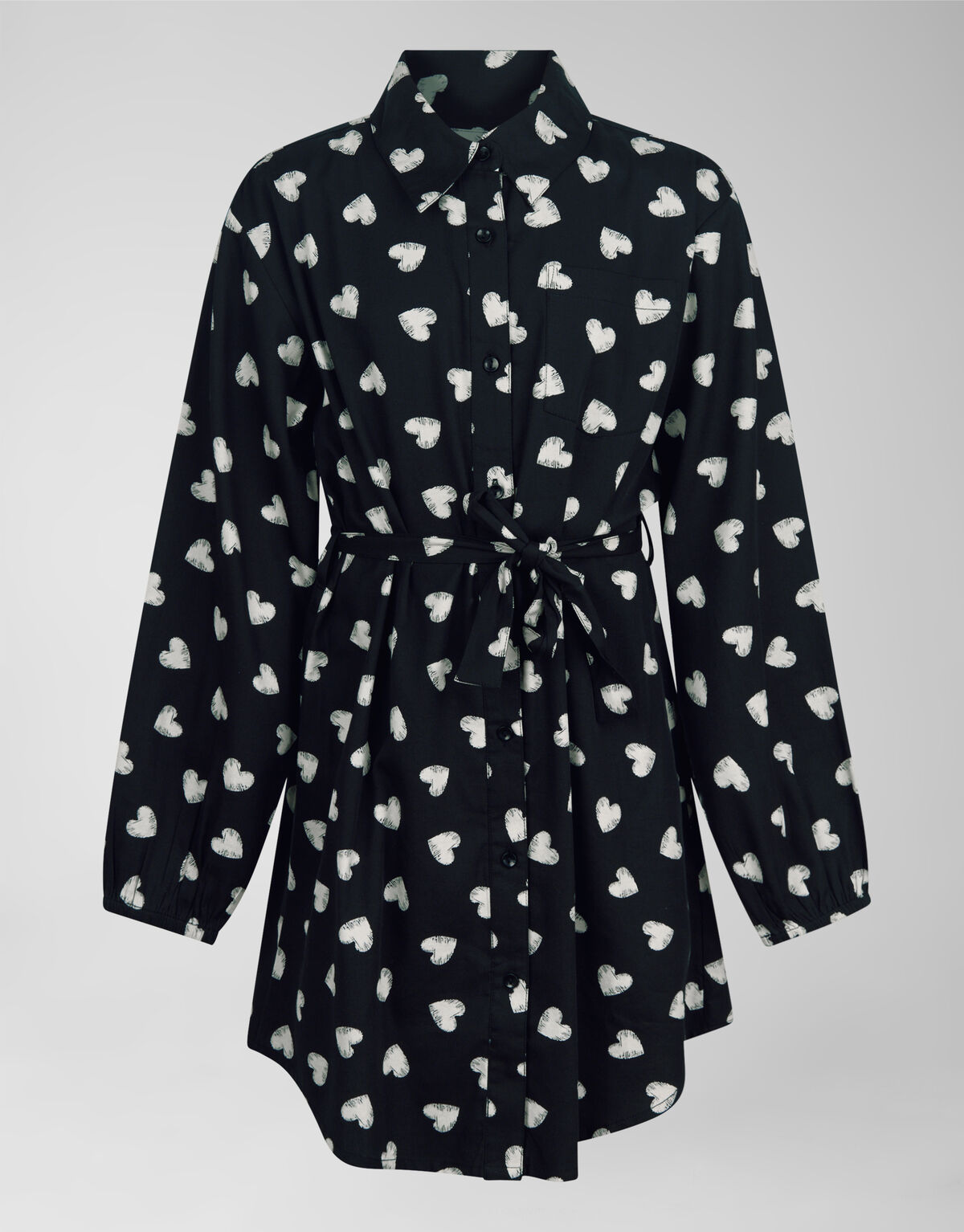 Heart Printed Jurk Zwart SHOEBY GIRLS