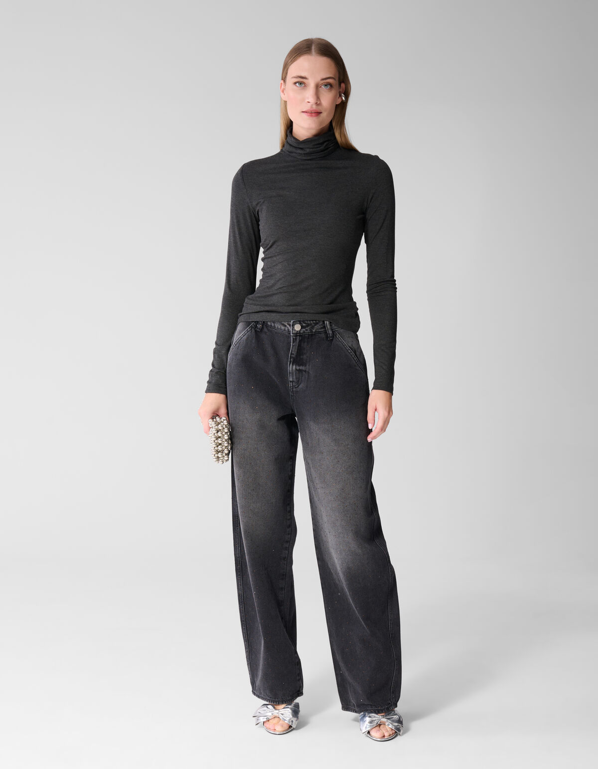 Col Neck Longsleeve Zwart SHOEBY WOMEN