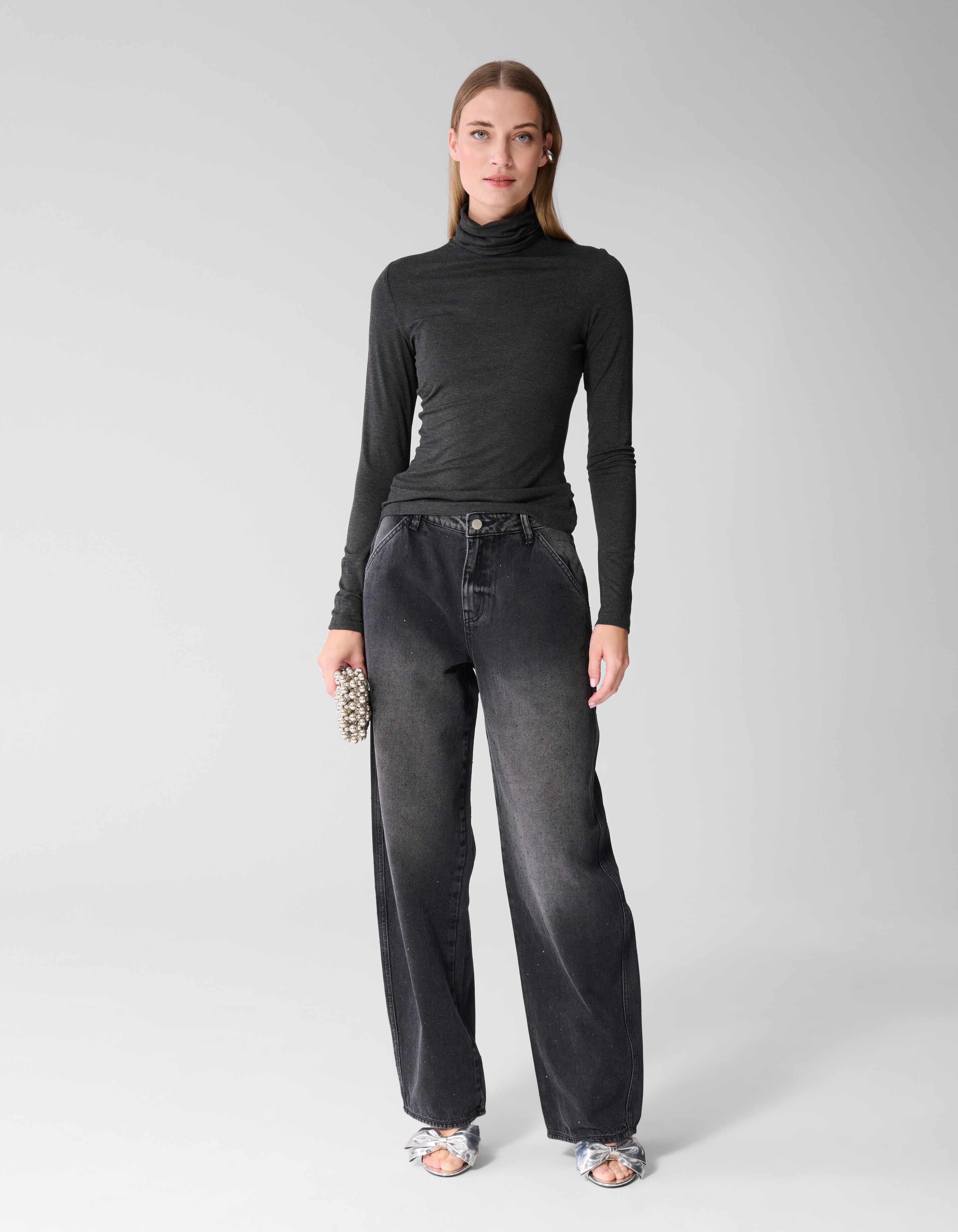Col Neck Longsleeve Zwart SHOEBY WOMEN