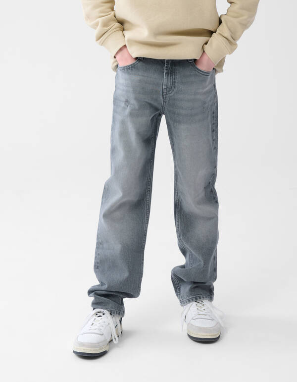 Straight Fit Jeans Grijs SHOEBY BOYS