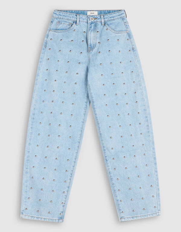 Studded Barrel Fit Jeans Lichtblauw SHOEBY GIRLS