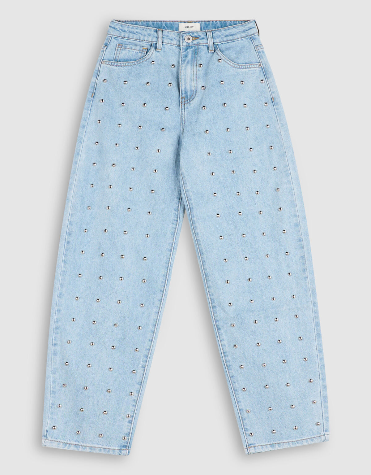 Studded Barrel Fit Jeans Lichtblauw SHOEBY GIRLS