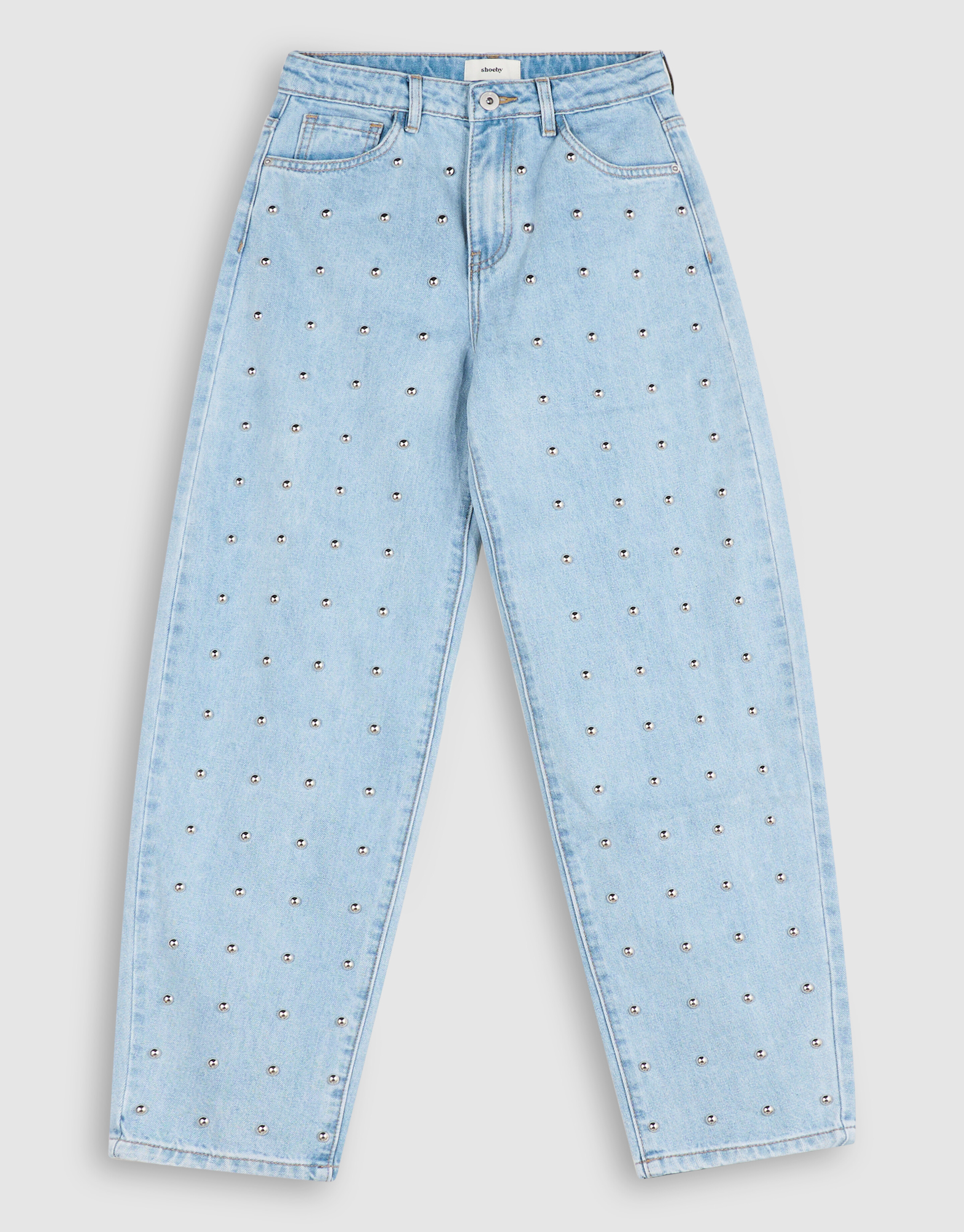 Studded Barrel Fit Jeans Lichtblauw SHOEBY GIRLS