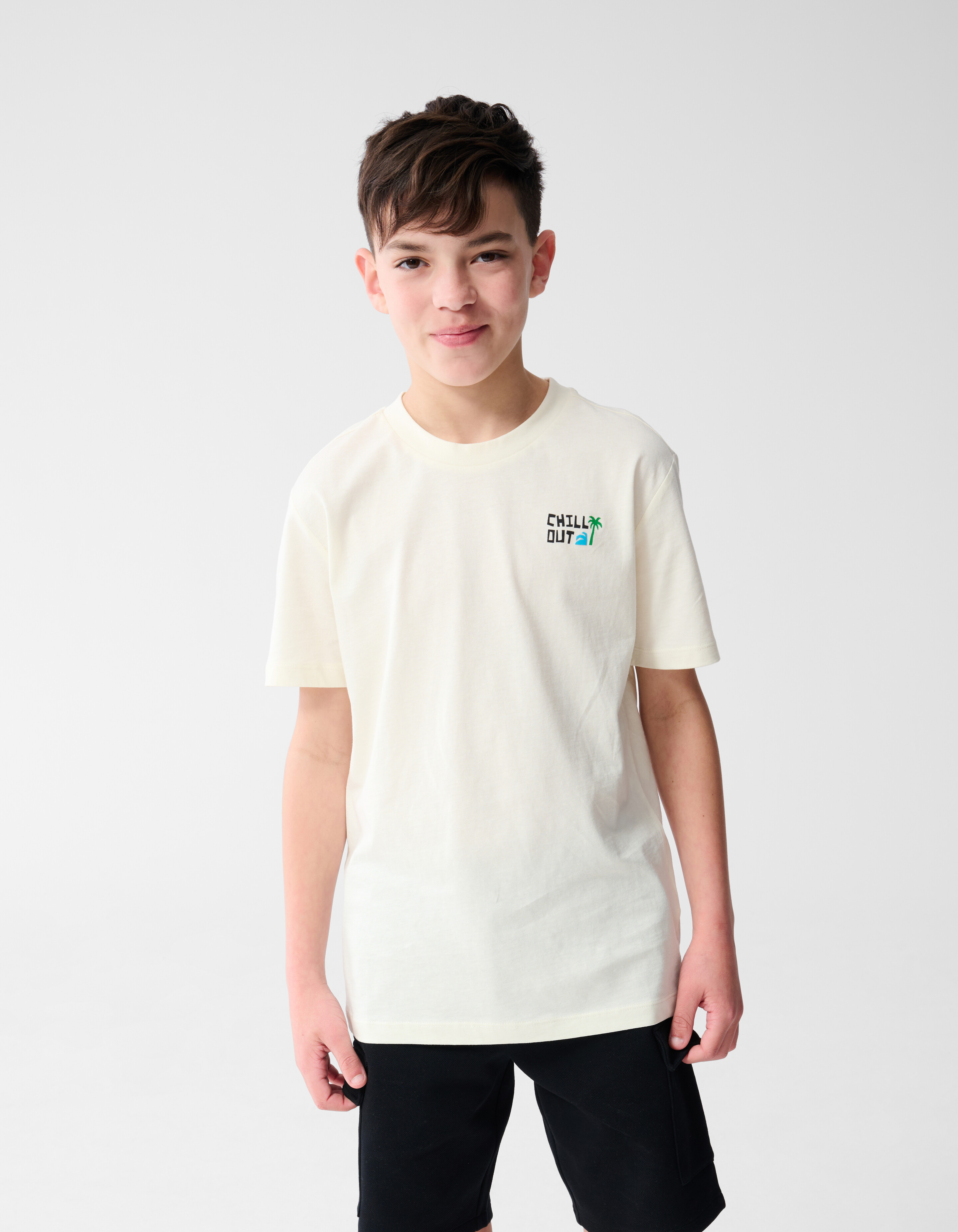 Chill Out Artwork T-shirt Gebroken Wit SHOEBY BOYS