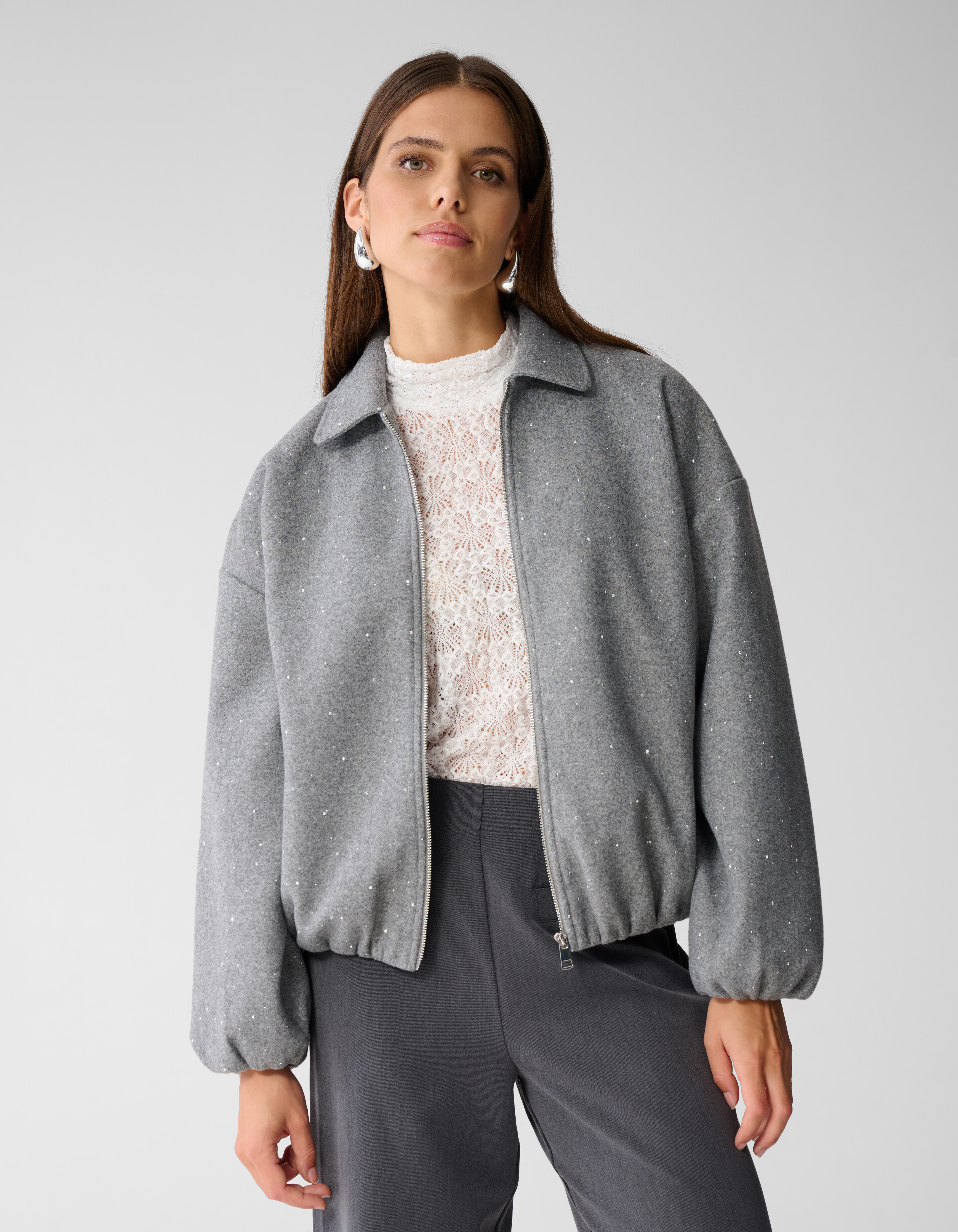 Strass Bomber Jack Grijs By Mieke SHOEBY WOMEN