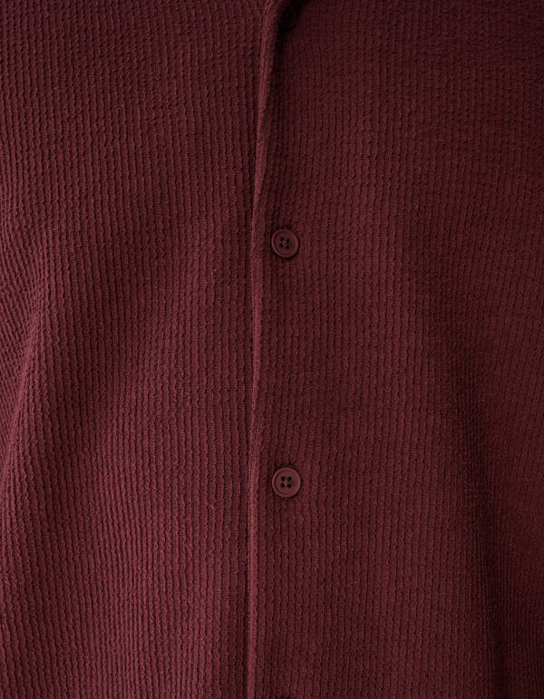 Rib Overhemd Donkerrood SHOEBY MEN