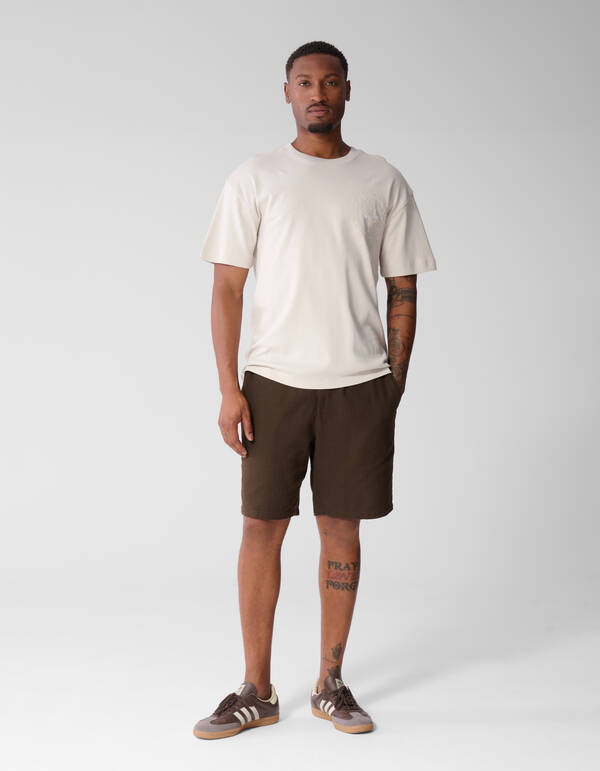 Embroidery Logo T-shirt Beige SHOEBY MEN
