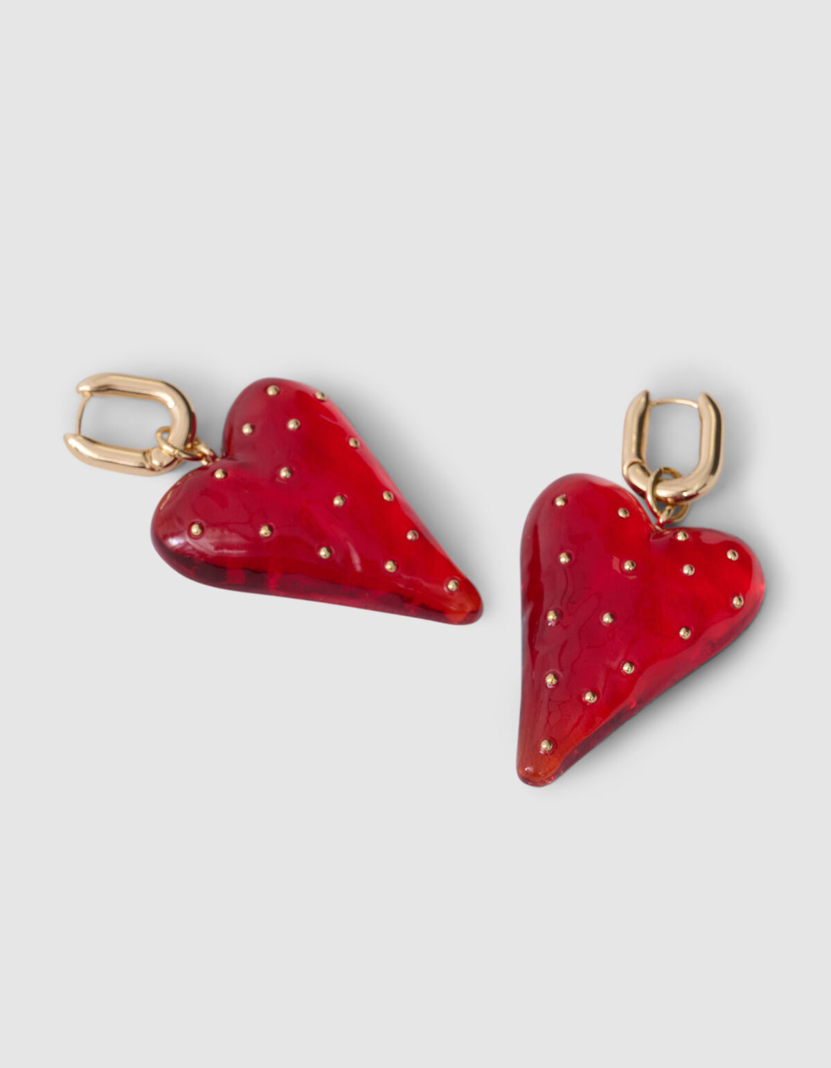 Dotted Heart Oorbellen Rood SHOEBY ACCESSOIRES