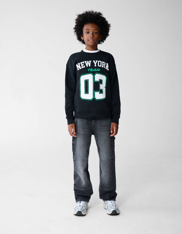 New York Artwork Sweater Zwart SHOEBY BOYS