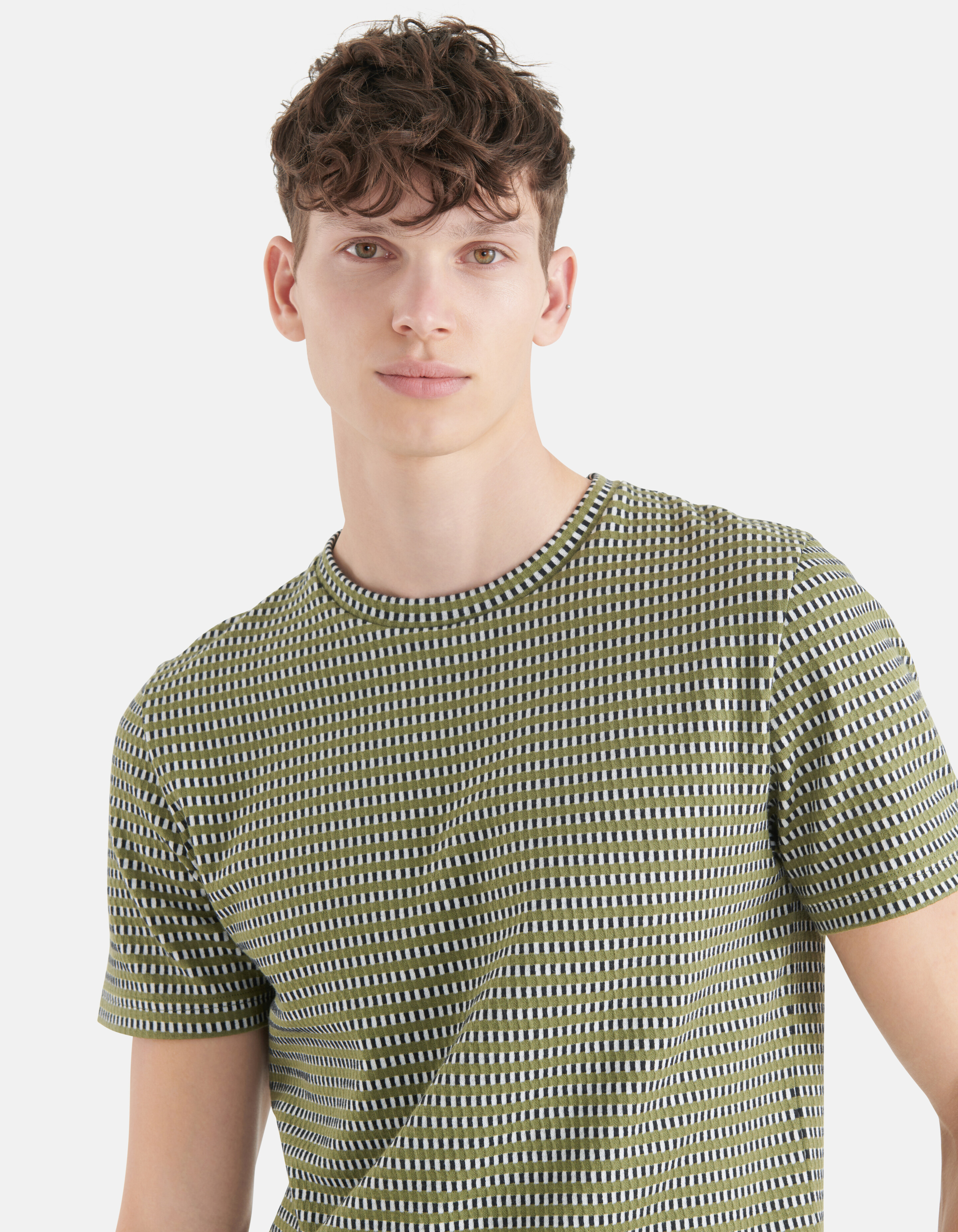 Structuur T-shirt Donkergroen SHOEBY MEN