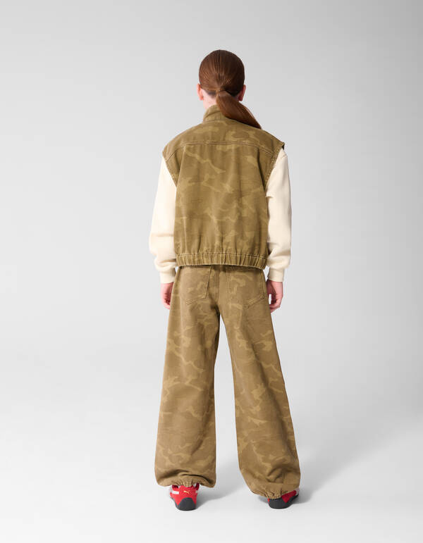 Camo Studded Gilet Groen SHOEBY GIRLS