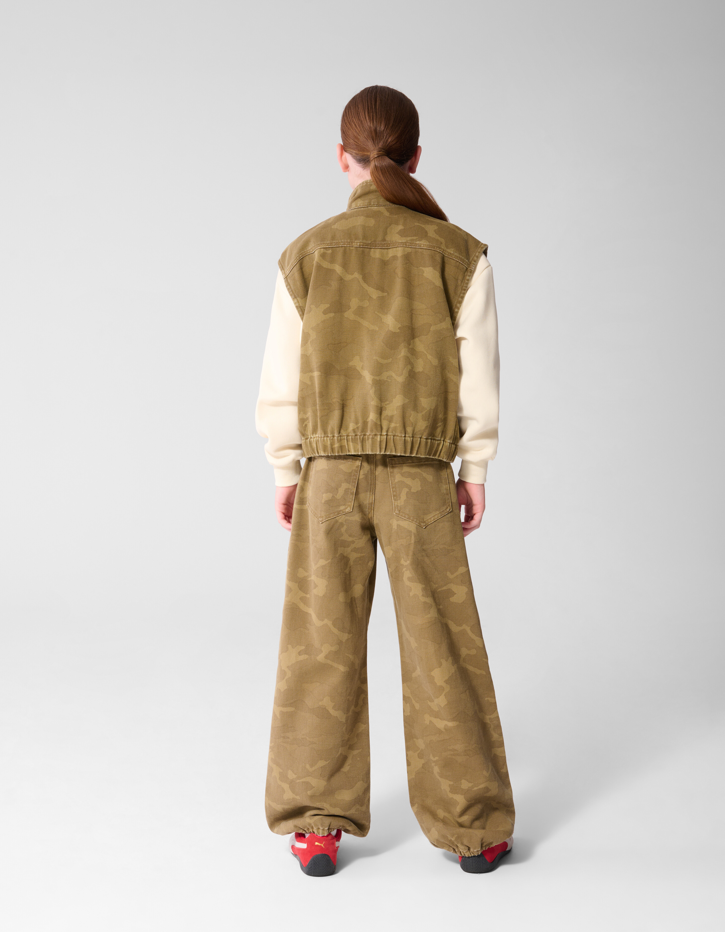 Camo Studded Gilet Groen SHOEBY GIRLS