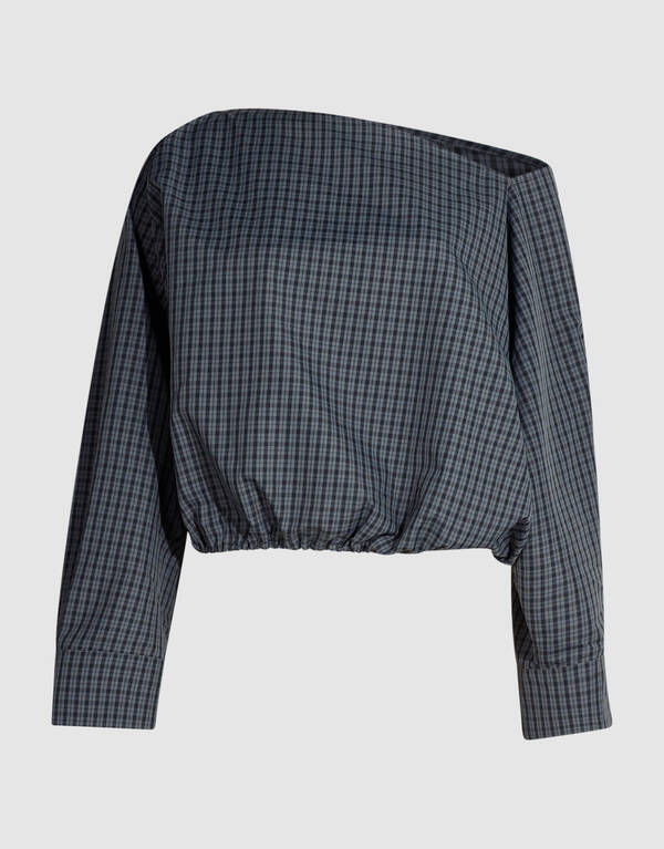Ruiten Off Shoulder Blouse Donkergrijs SHOEBY WOMEN