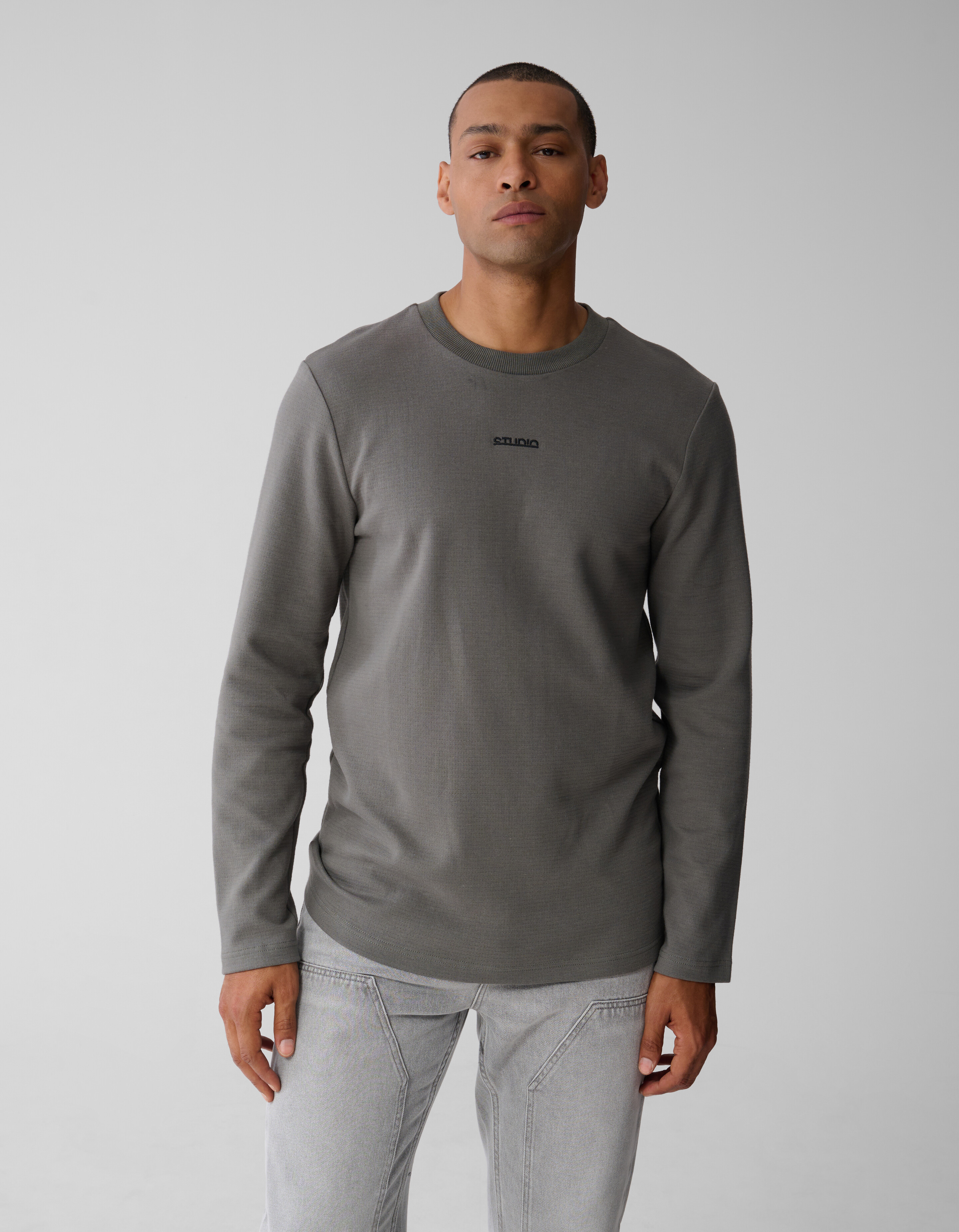Studio Structuur T-shirt Donkergroen SHOEBY MEN