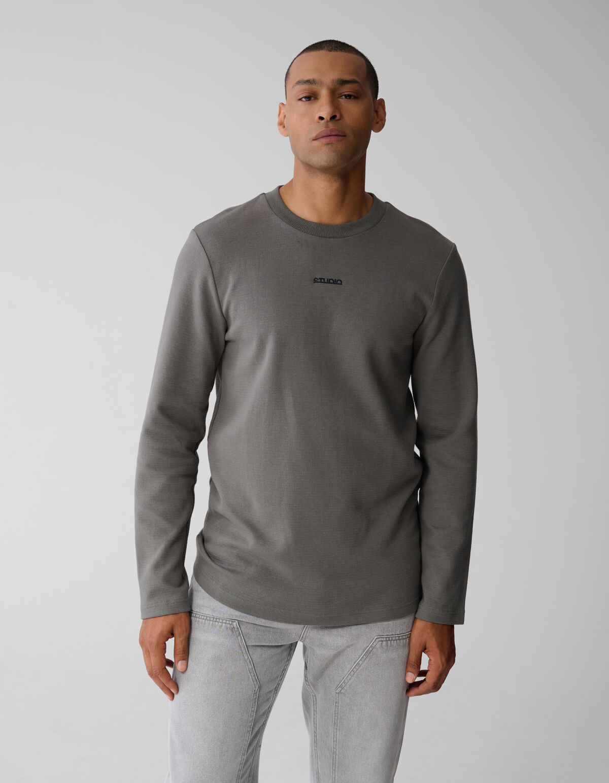 Studio Structuur T-shirt Donkergroen SHOEBY MEN