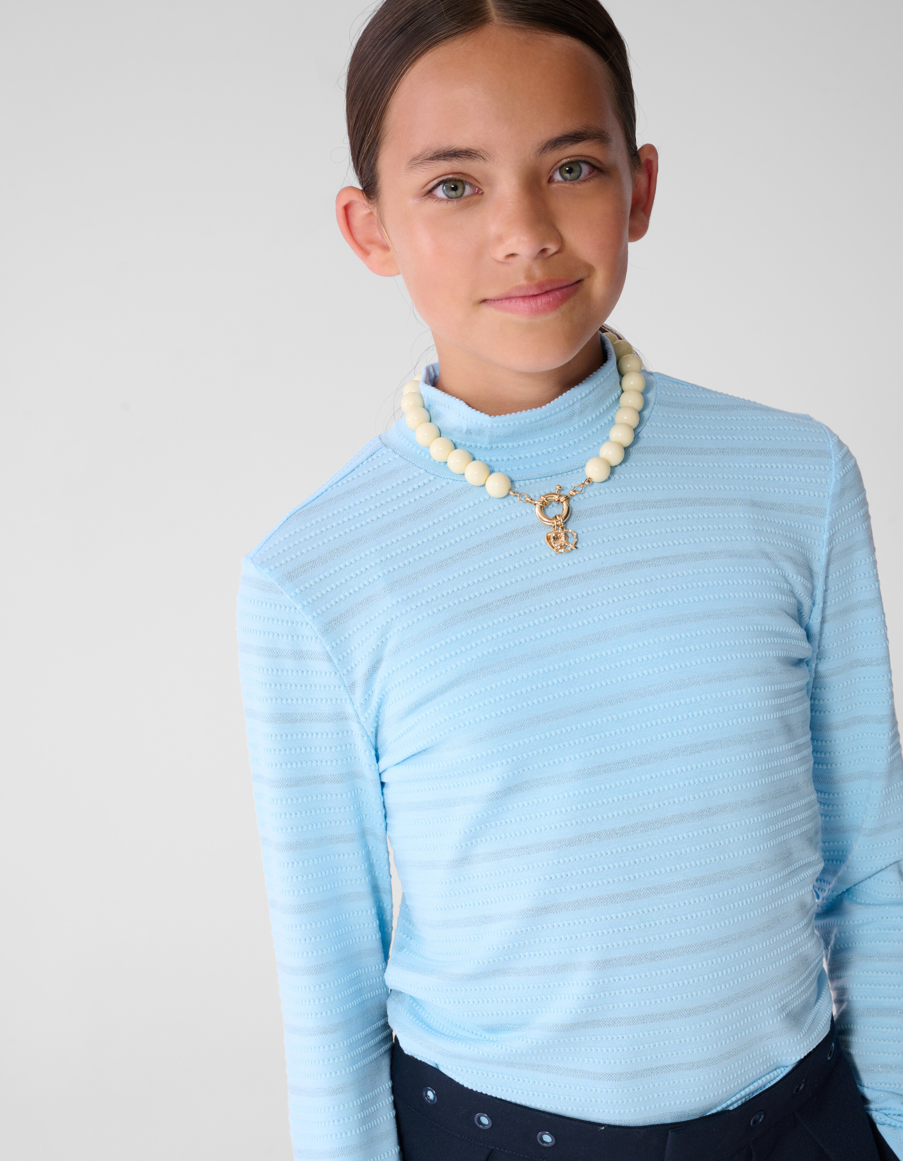 Lurex Longsleeve Top Lichtblauw SHOEBY GIRLS