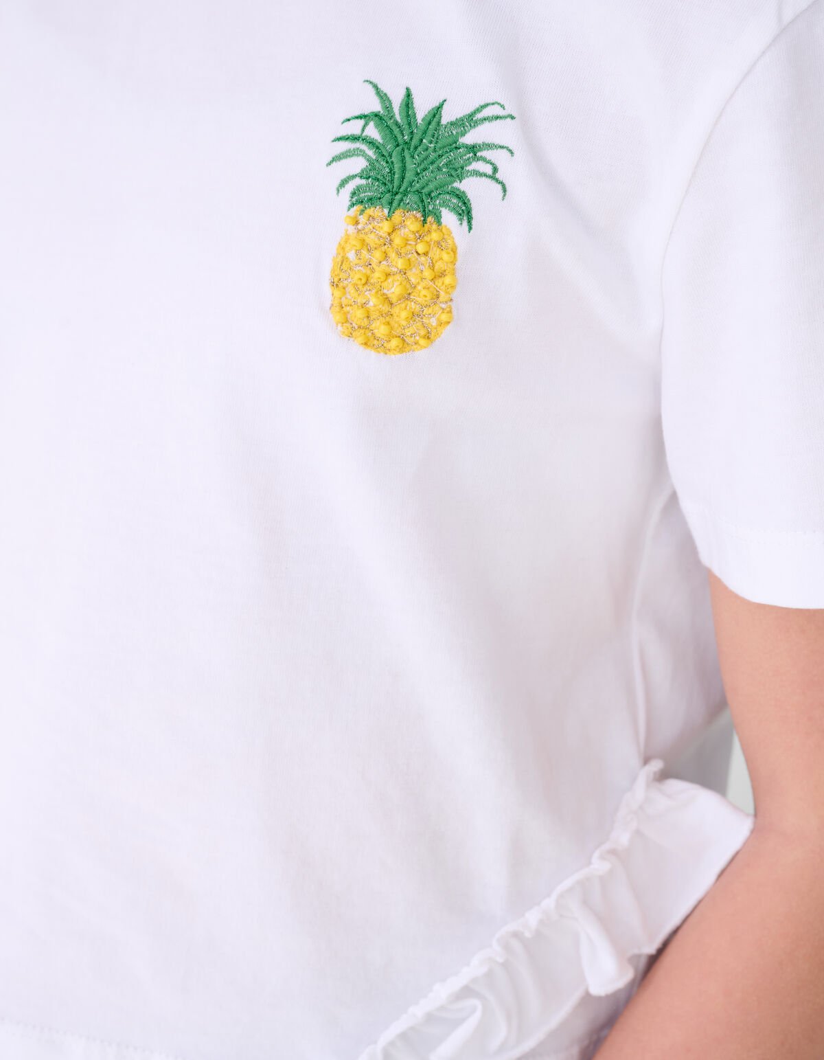 Ruffle Pineapple T-shirt Wit SHOEBY GIRLS