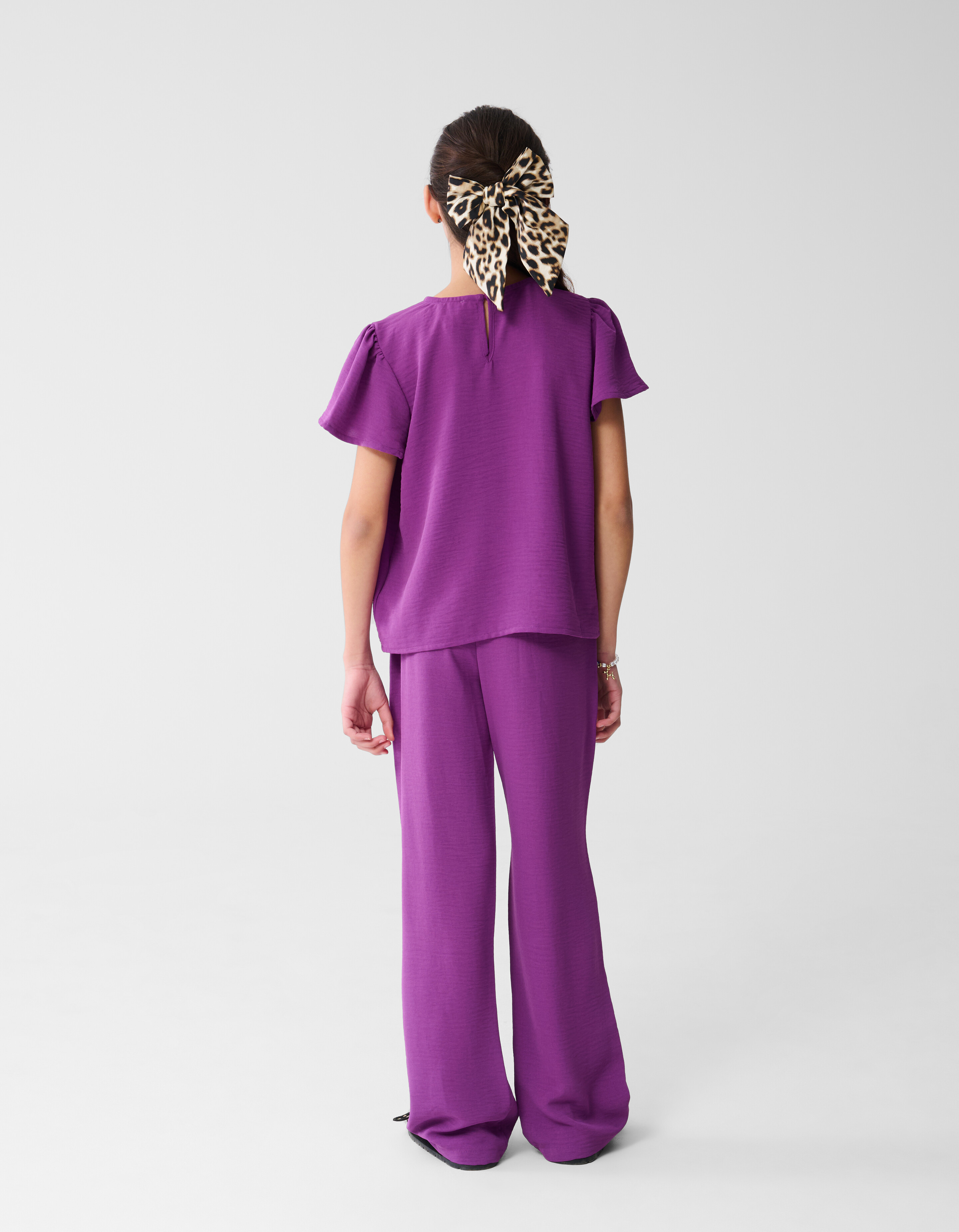 Twist Wide Leg Broek Donkerpaars SHOEBY GIRLS
