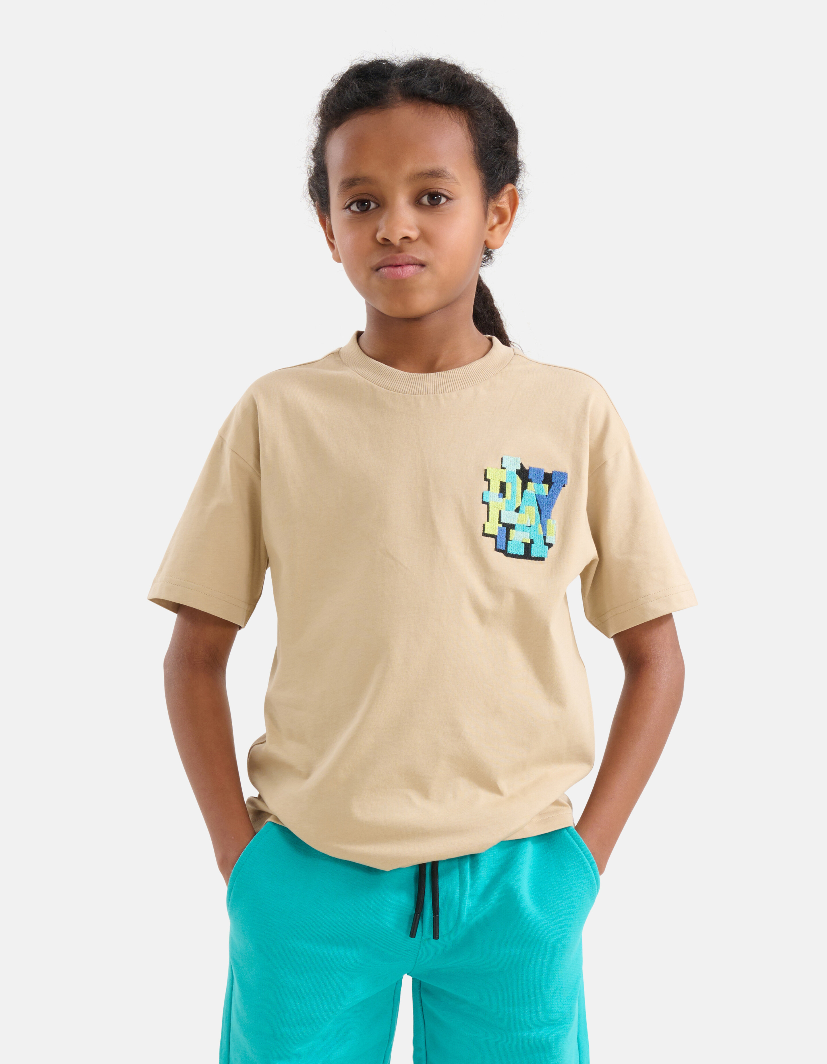 Embroidery T-shirt Zand SHOEBY BOYS